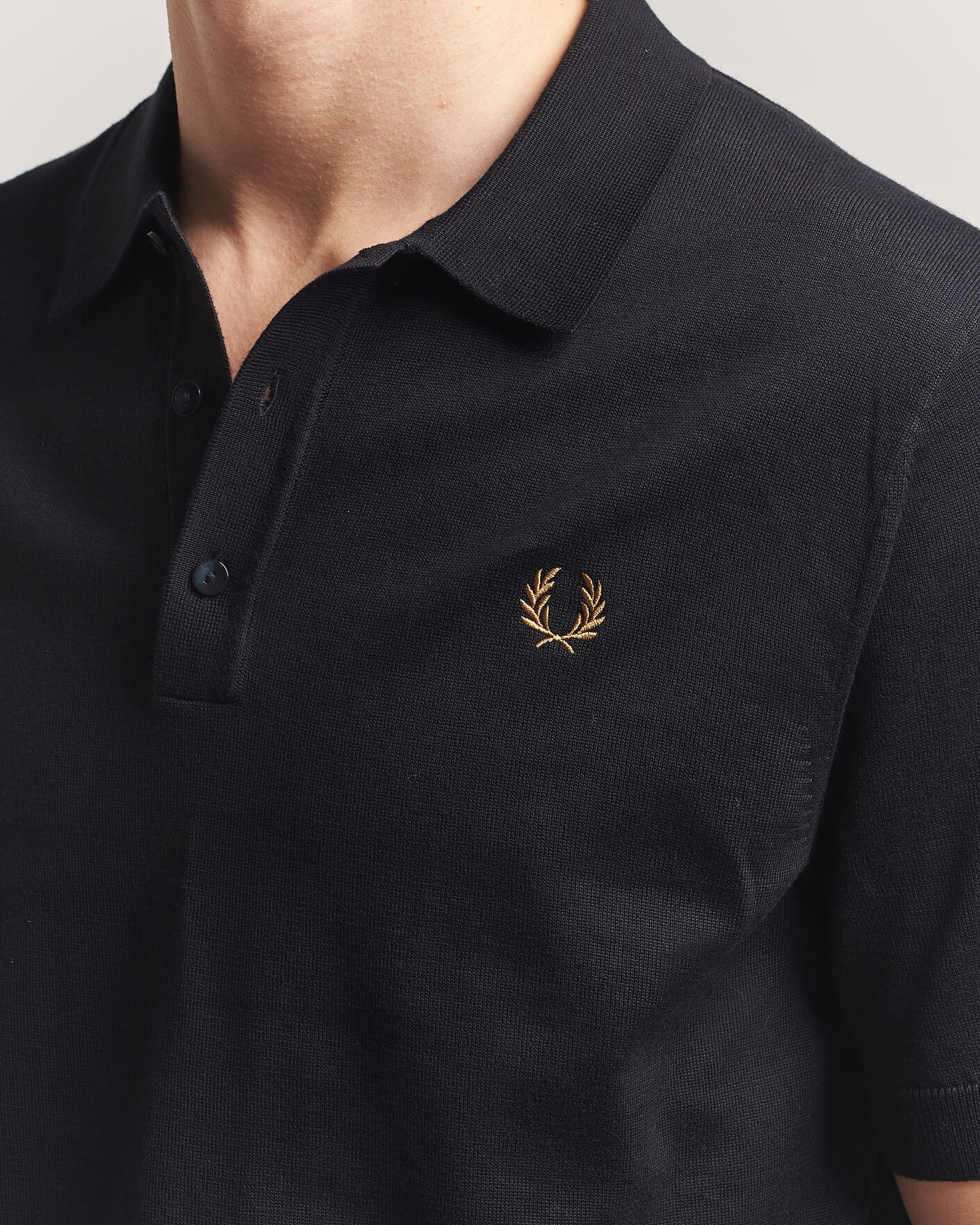 Uomini | Polo | Fred Perry | Cotton Knitted Polo Black