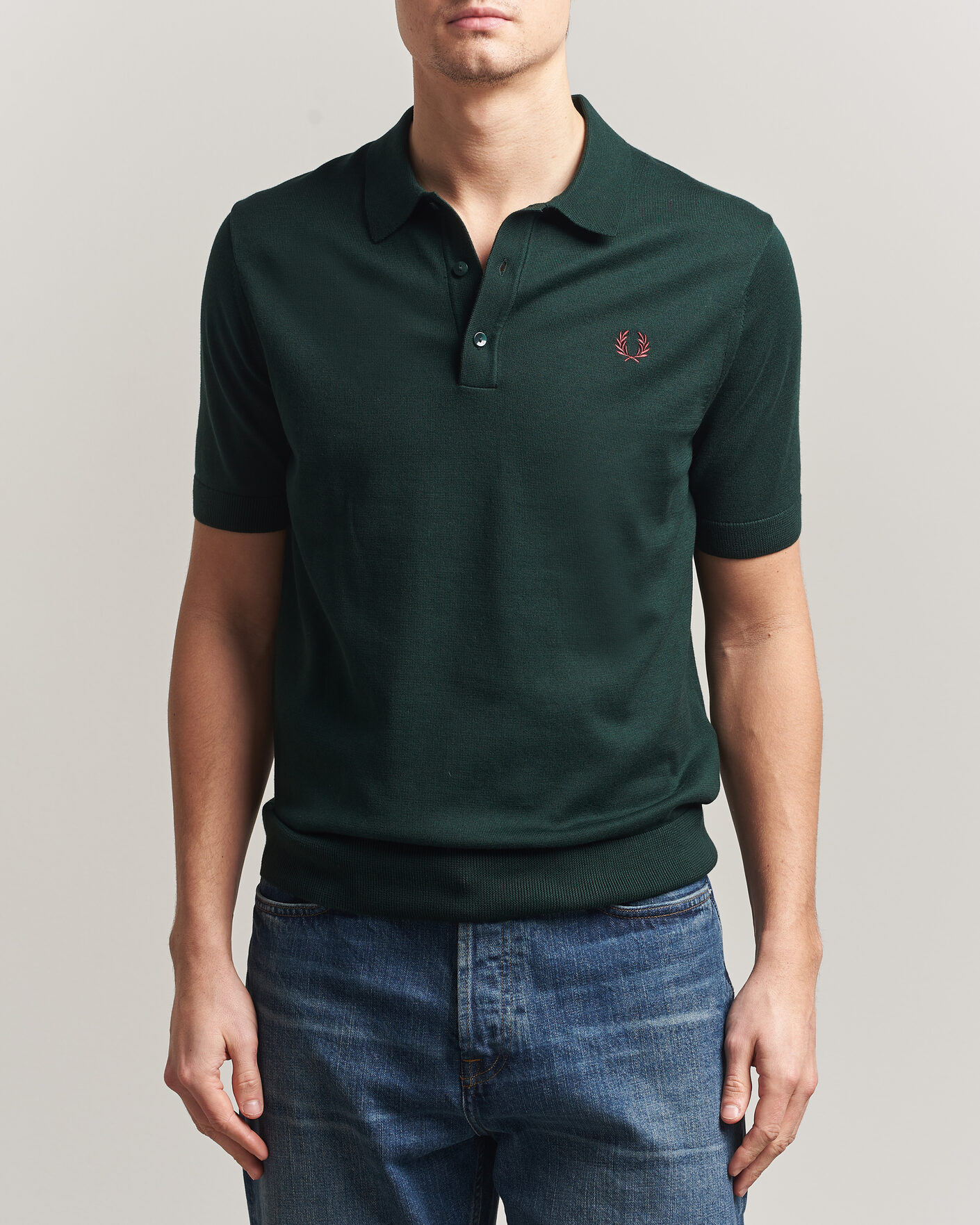 Uomini | Polo | Fred Perry | Cotton Knitted Polo Grassroots Green