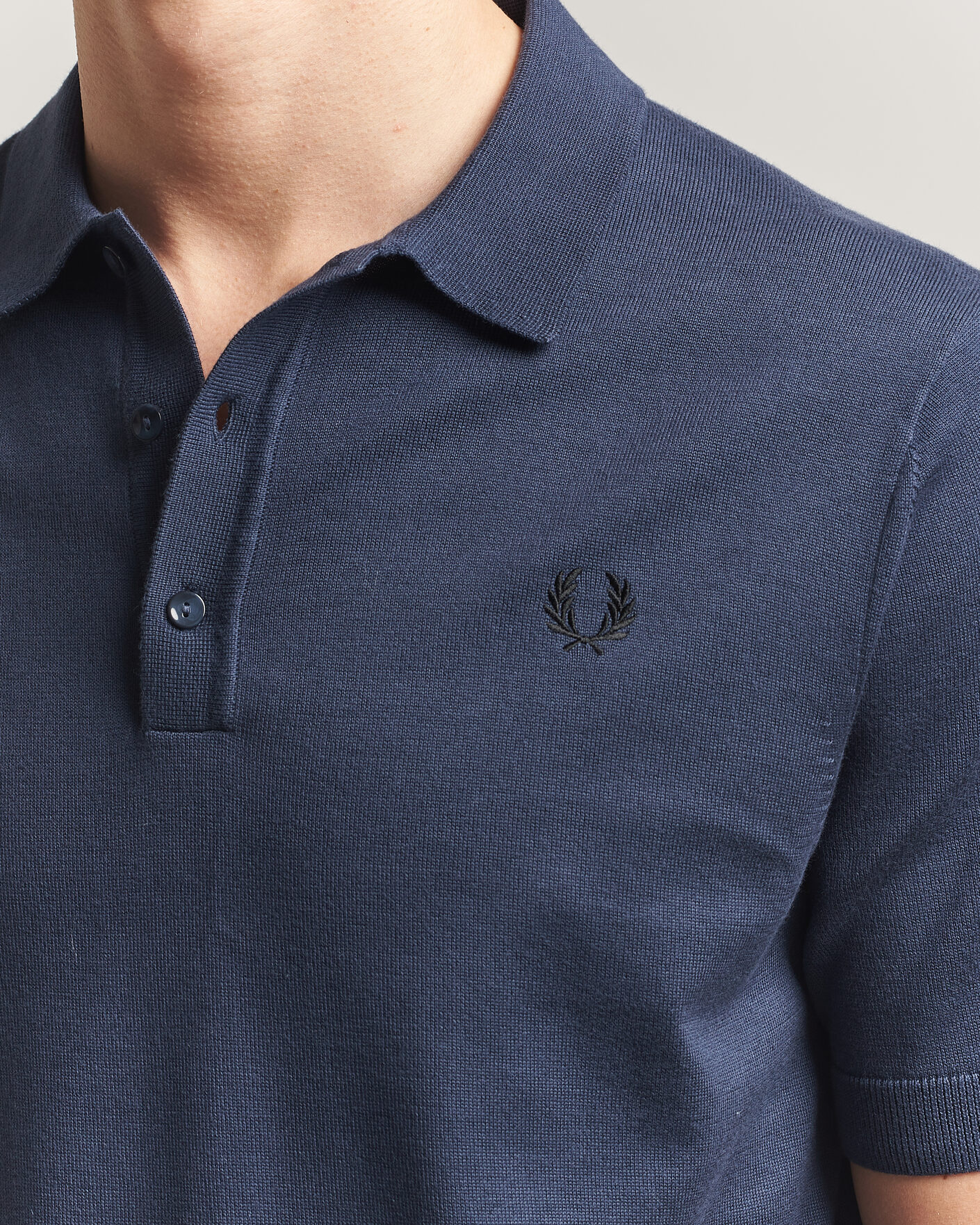 Uomini | Polo | Fred Perry | Cotton Knitted Polo Dark Airforce