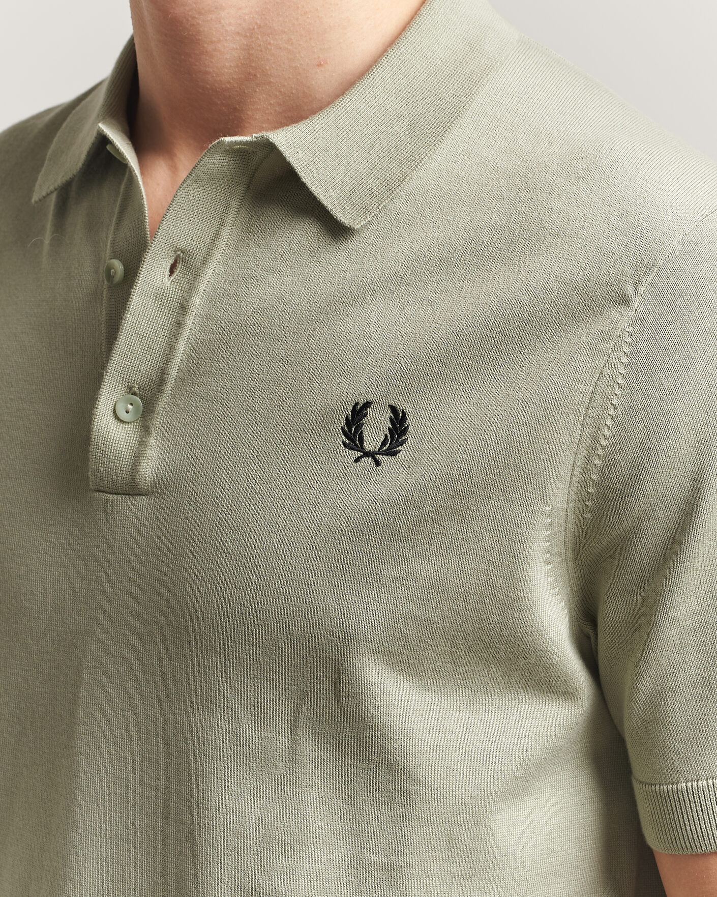 Uomini | Polo | Fred Perry | Cotton Knitted Polo Seagrass Green