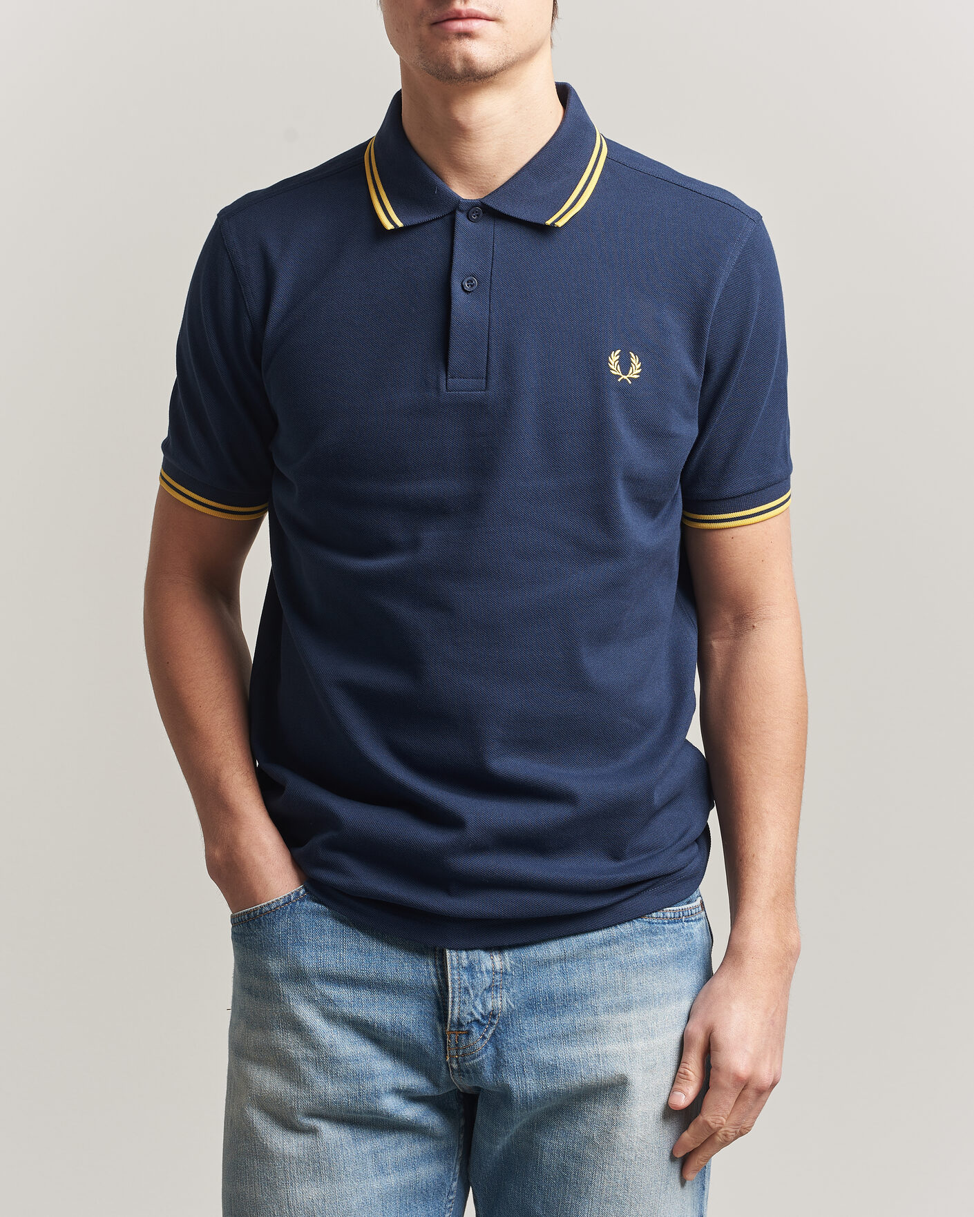 Uomini | Polo | Fred Perry | Twin Tipped Polo Shirt Tennis Blue