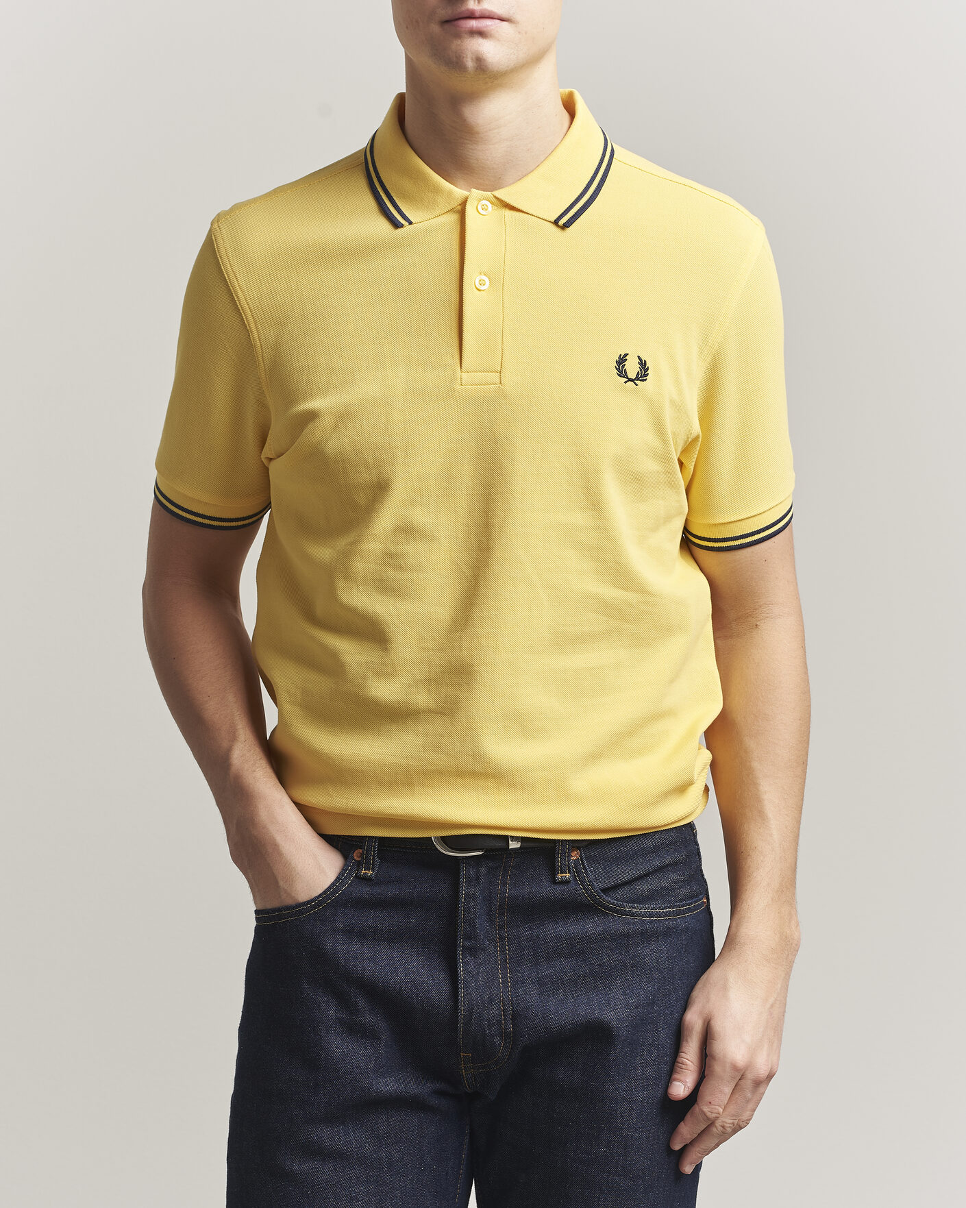 Uomini | Polo | Fred Perry | Twin Tipped Polo Shirt Lemon Yellow