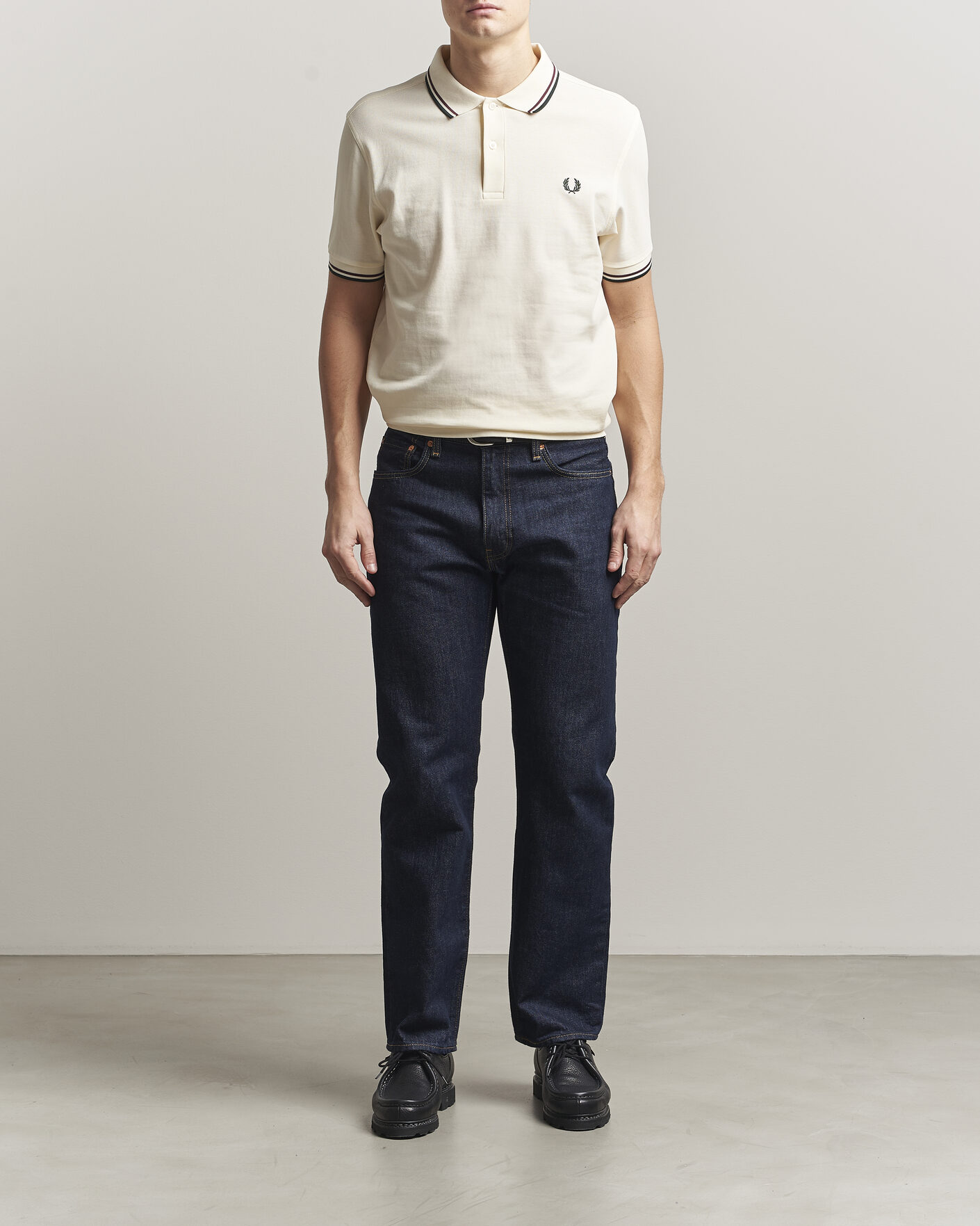 Uomini | Polo | Fred Perry | Twin Tipped Polo Shirt Ecru