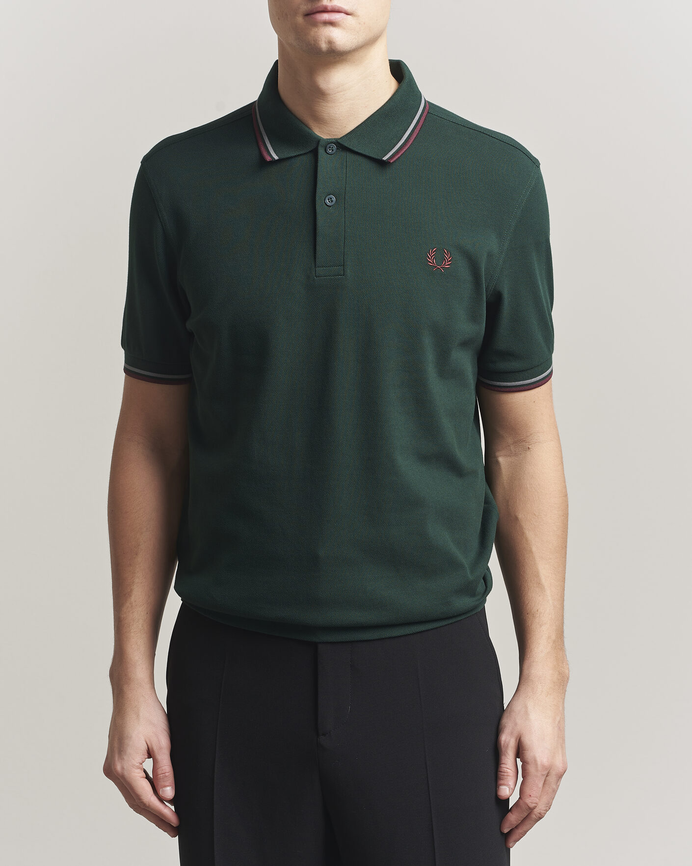 Uomini | Polo | Fred Perry | Twin Tipped Polo Shirt Grassroots Green