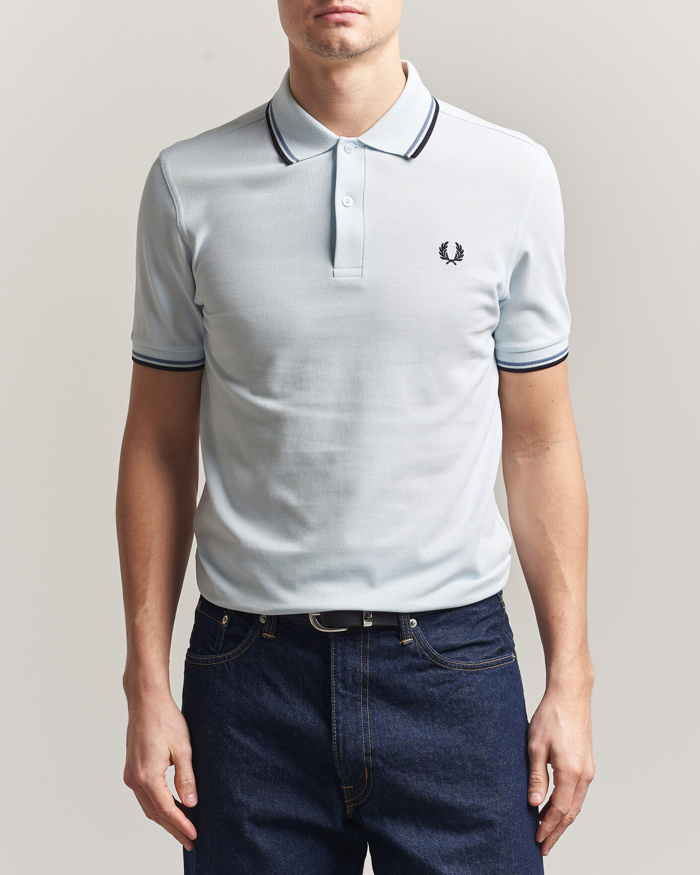 Uomini | Polo | Fred Perry | Twin Tipped Polo Shirt Light Ice