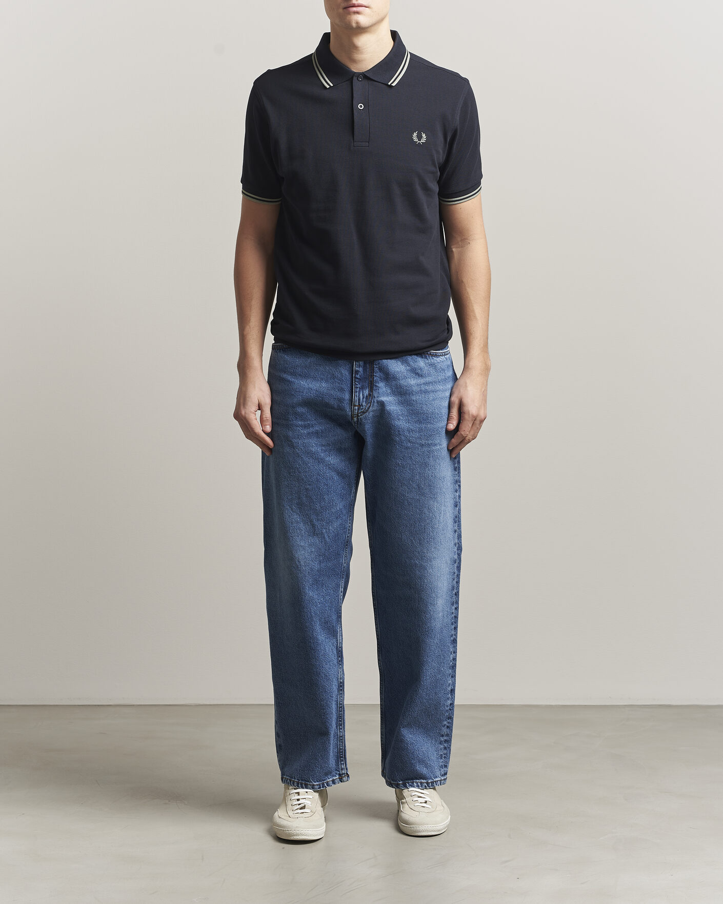 Uomini | Polo | Fred Perry | Twin Tipped Polo Shirt Navy