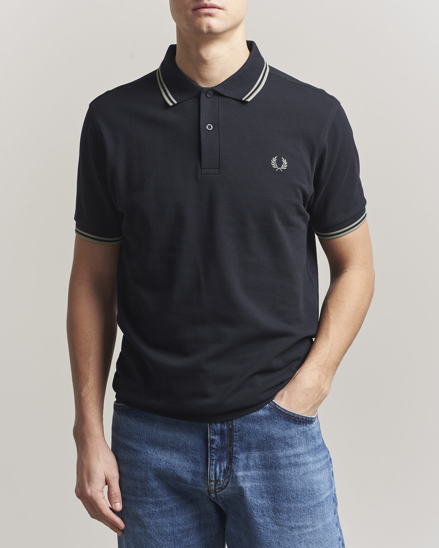 Uomini | Polo | Fred Perry | Twin Tipped Polo Shirt Navy