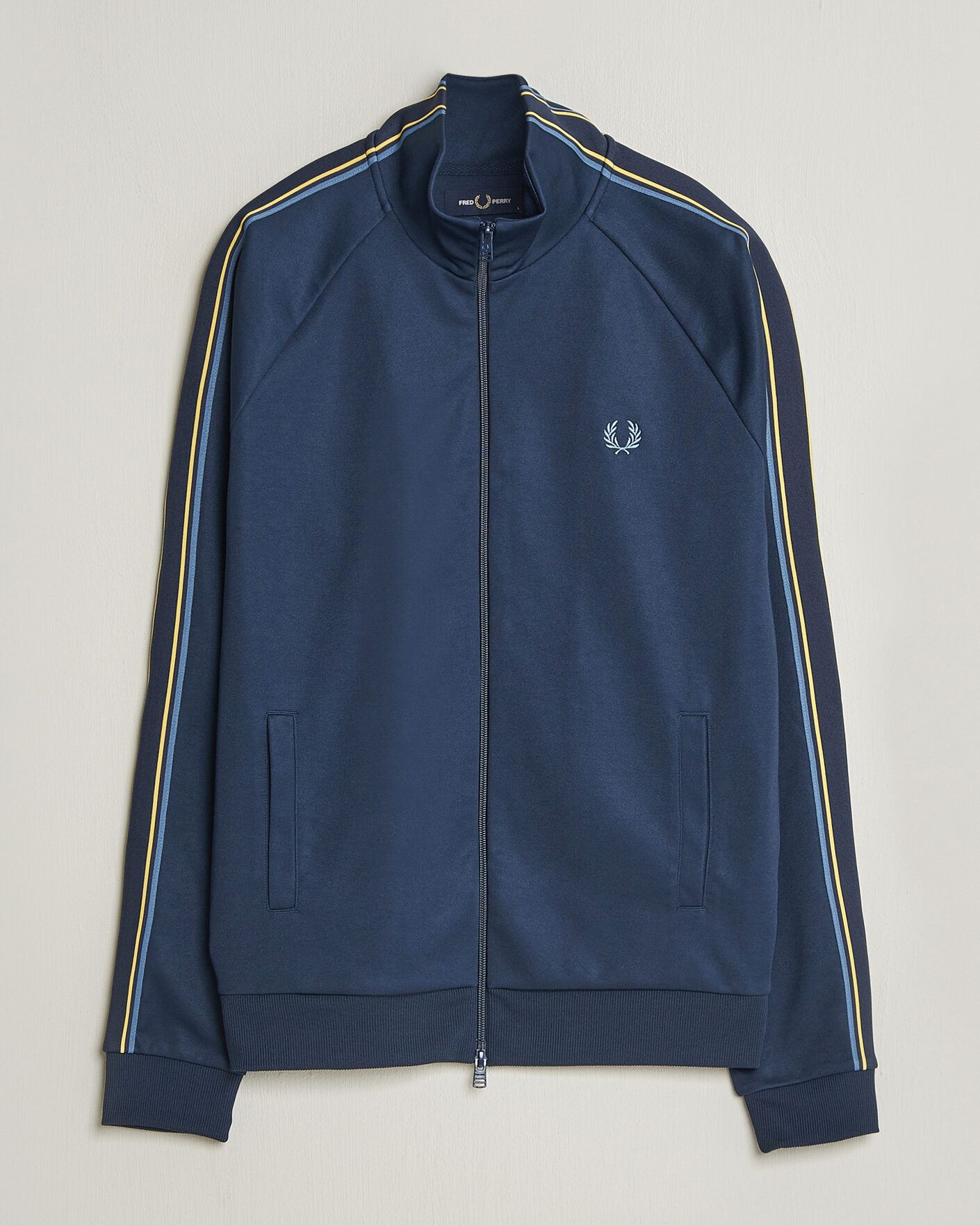 Uomini | Maglieria | Fred Perry | Tramline Taped Track Jacket Tennis Blue