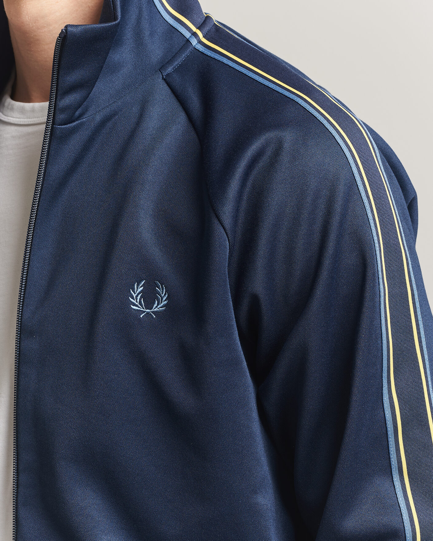 Uomini | Maglieria | Fred Perry | Tramline Taped Track Jacket Tennis Blue