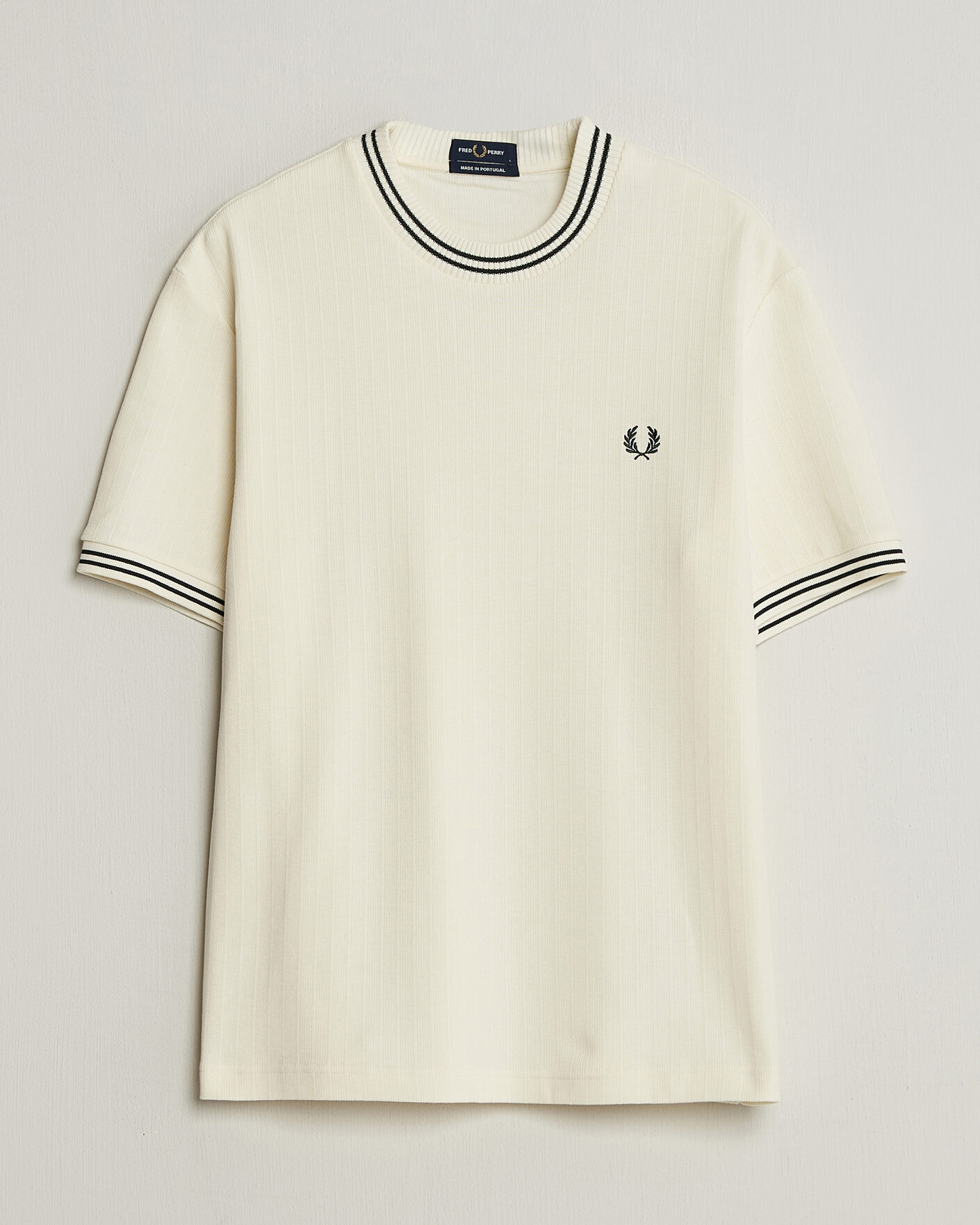 Uomini | T-shirt | Fred Perry | Rib Knitted T-Shirt Ecru