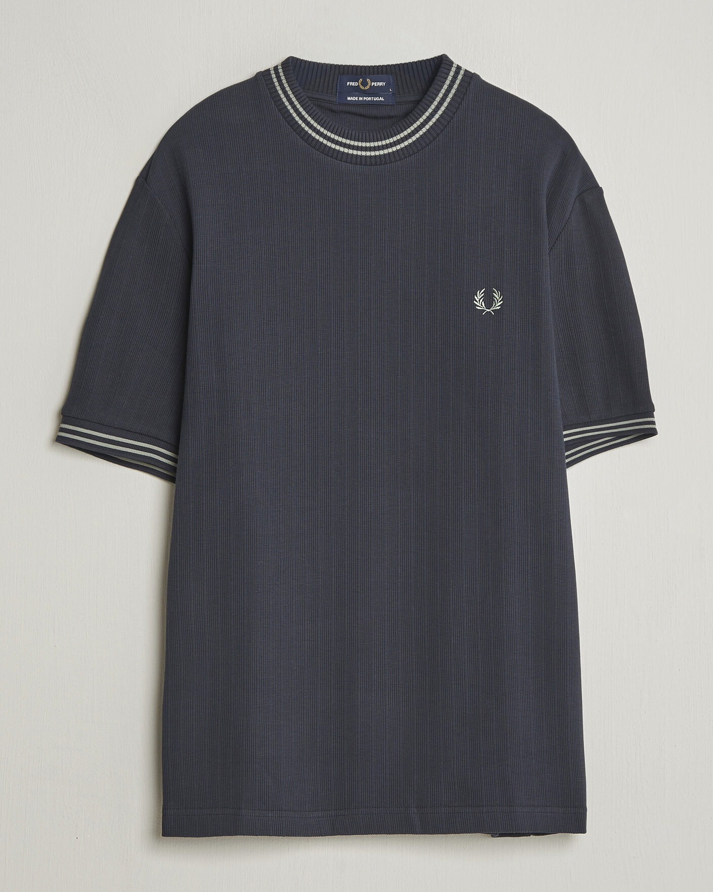 Uomini | T-shirt | Fred Perry | Rib Knitted T-Shirt Navy