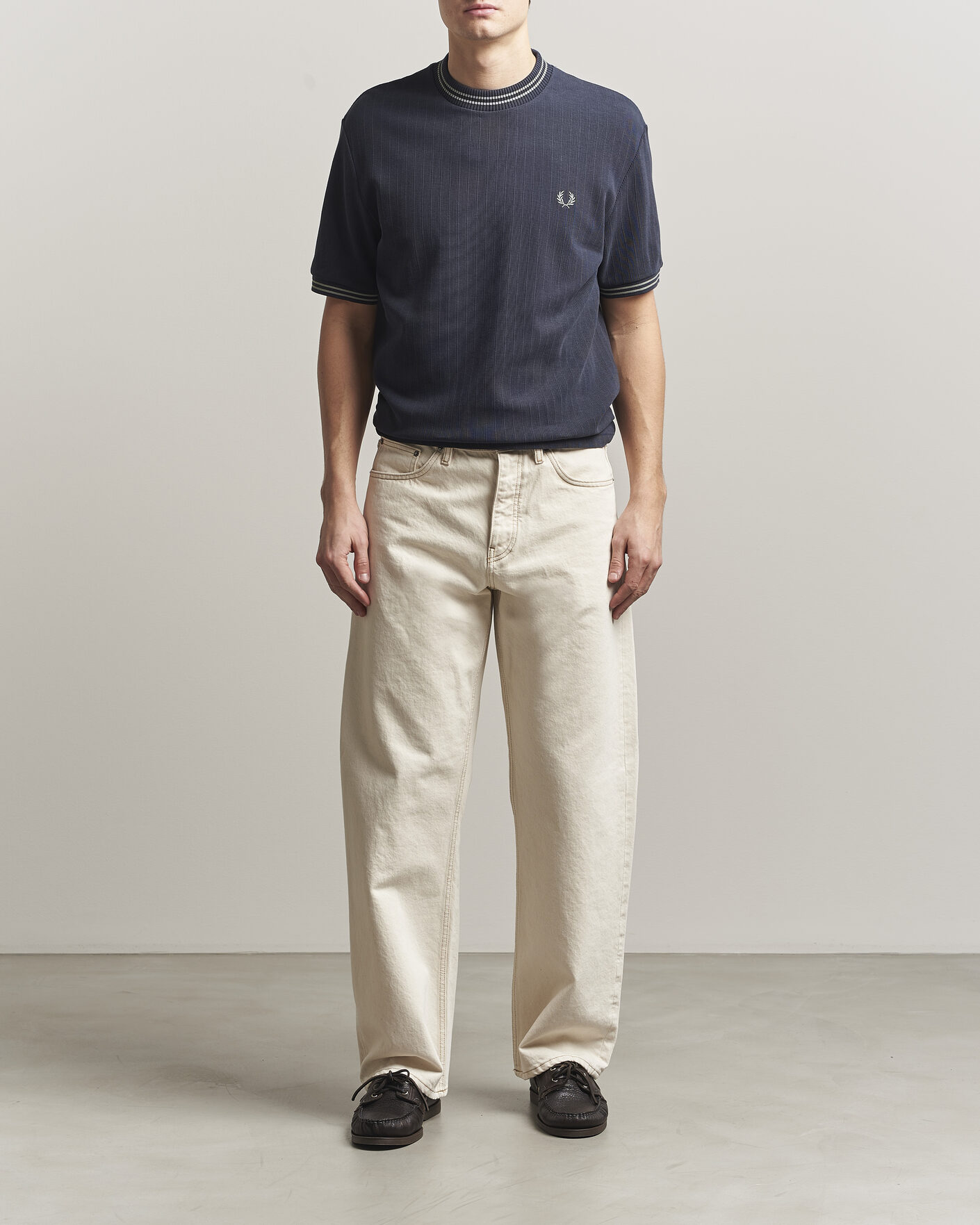Uomini | T-shirt | Fred Perry | Rib Knitted T-Shirt Navy