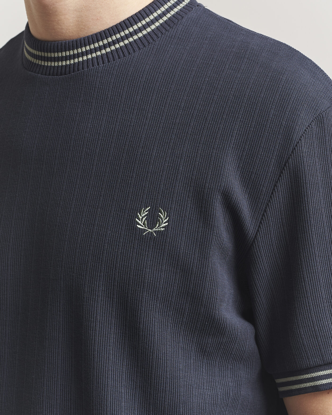 Uomini | T-shirt | Fred Perry | Rib Knitted T-Shirt Navy