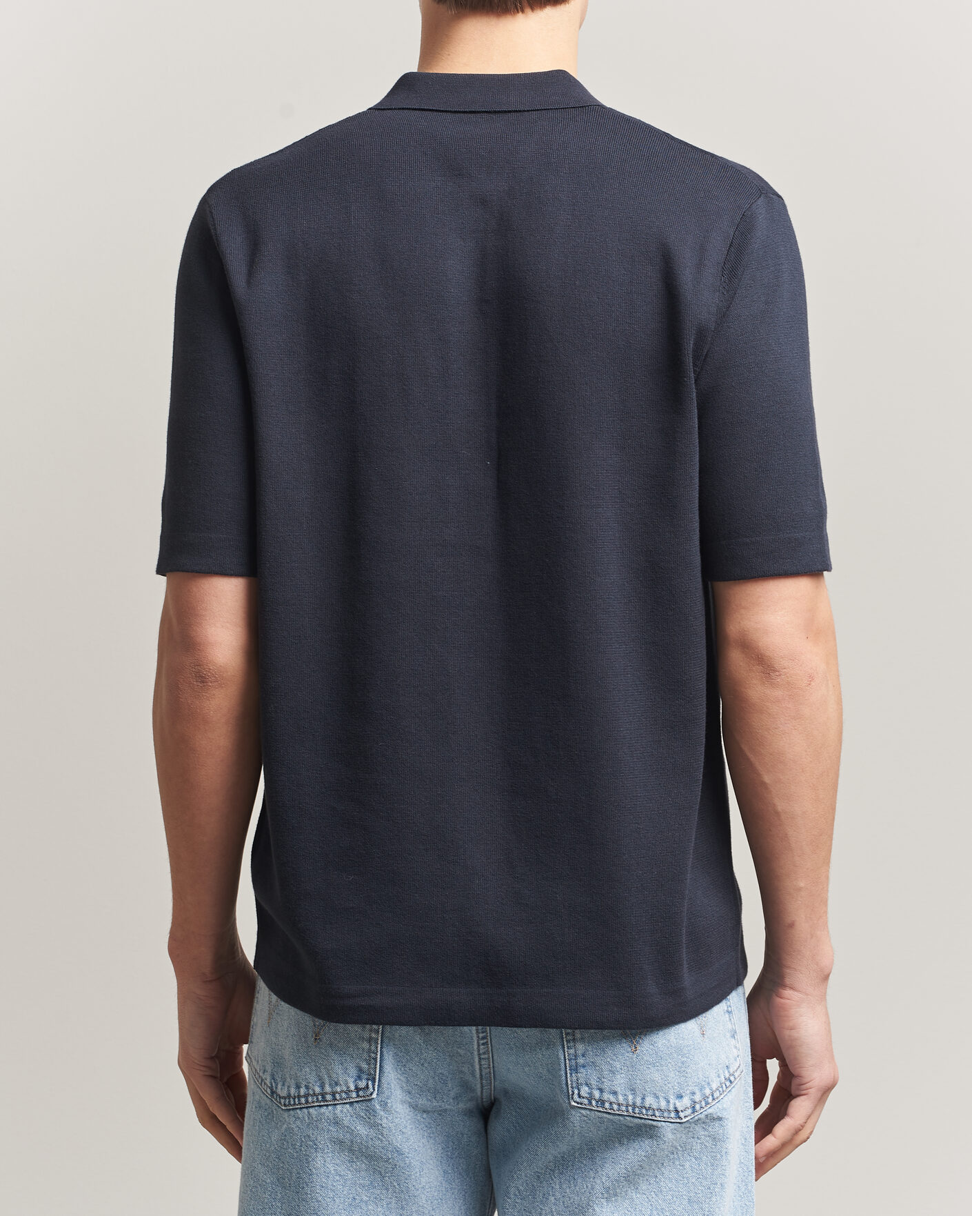 Uomini | Camicie | Fred Perry | Tonal Vertical Striped Knitted Shirt Navy