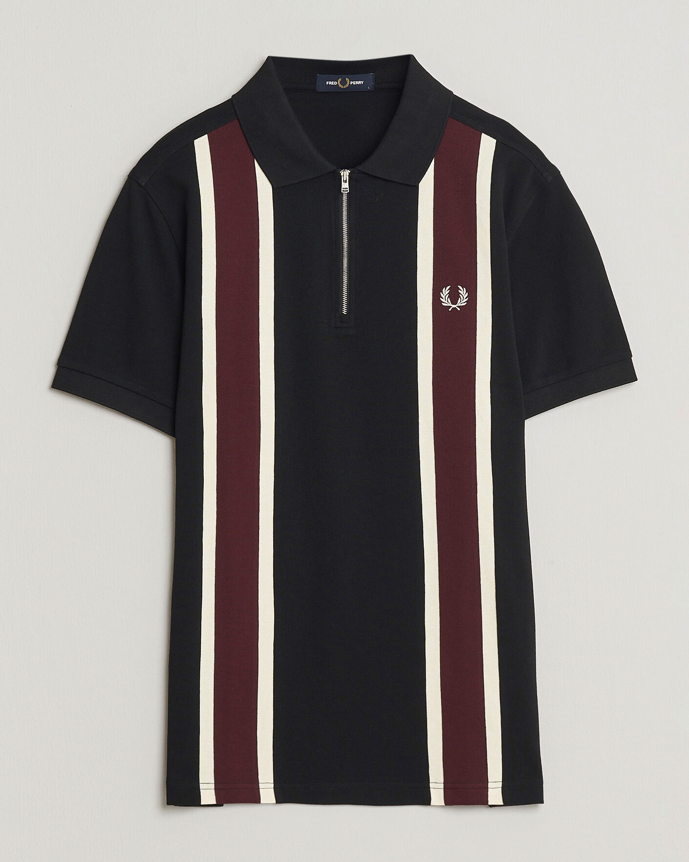 Uomini | Polo | Fred Perry | Tramline Half Zip Polo Black