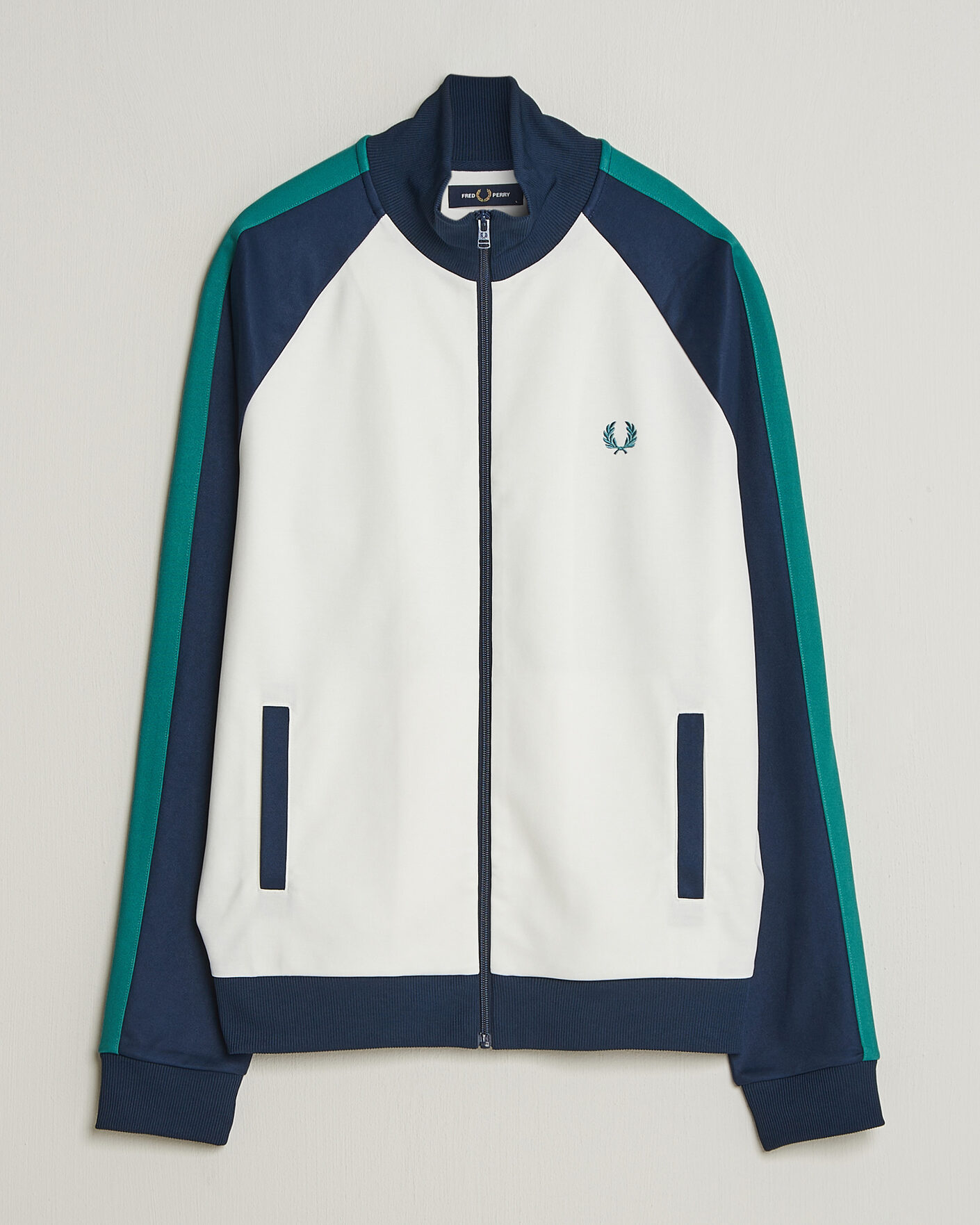 Uomini | Maglieria | Fred Perry | Contrast Sleeve Track Jacket Snow White