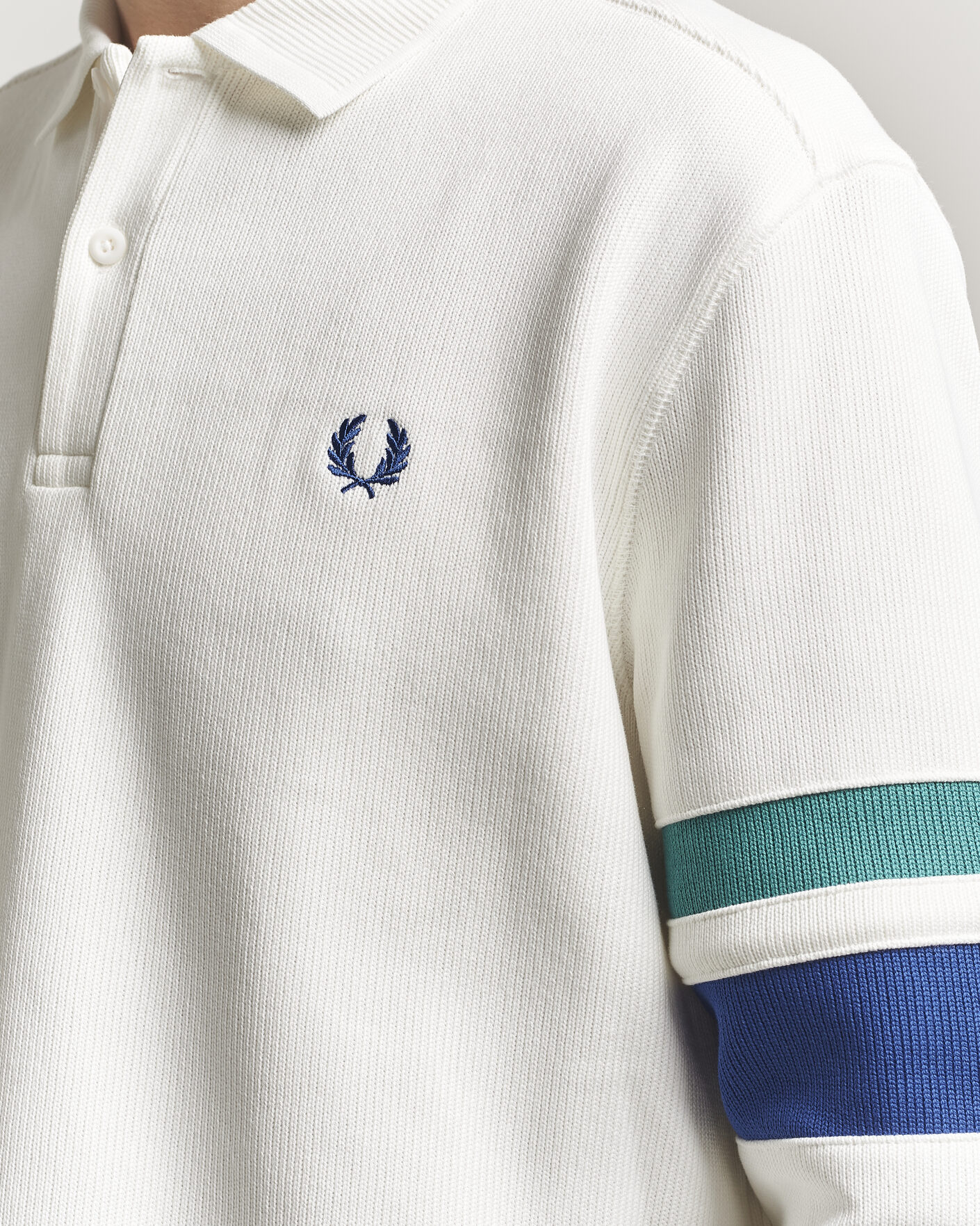 Uomini | Maglieria | Fred Perry | Tipped Sleeve Rugger Snow White