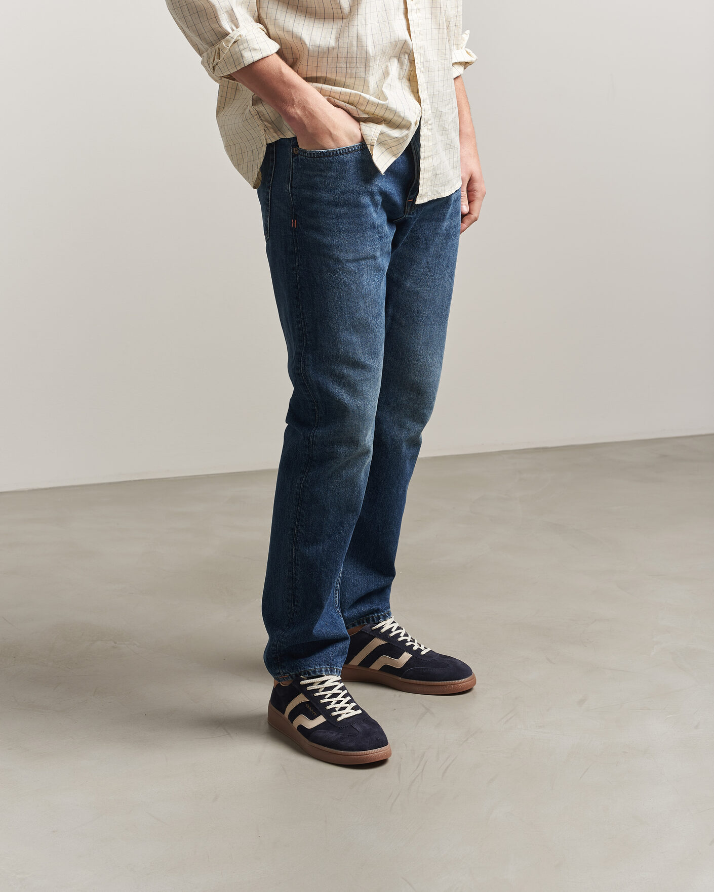 Uomini | Sneakers | Gant | Cuzmo Suede Sneaker Marine/White