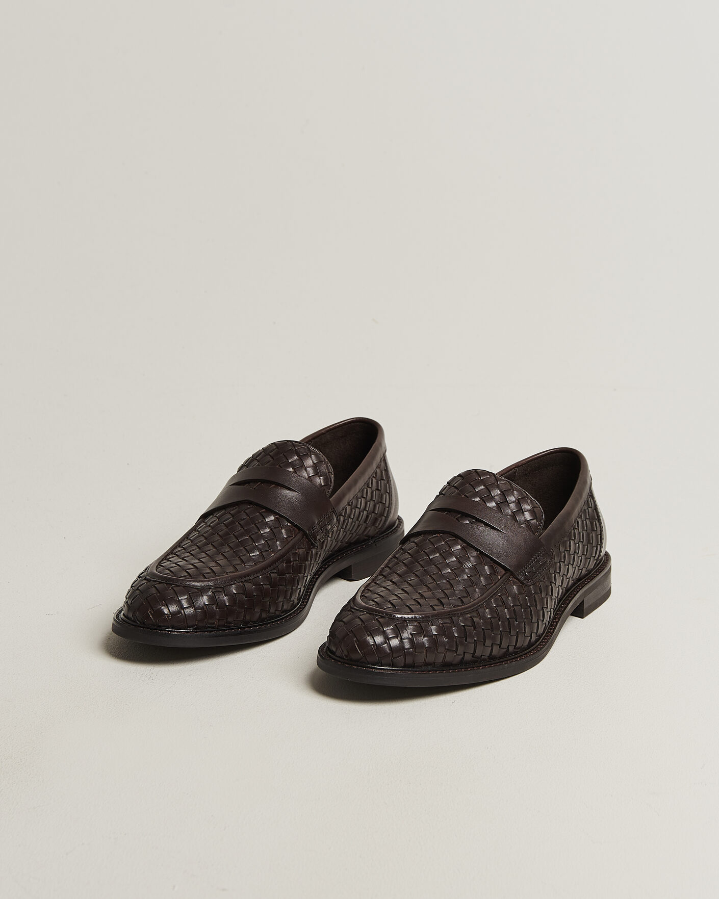 Uomini | Mocassini | GANT | Lozham Braided Leather Loafer Dark Brown