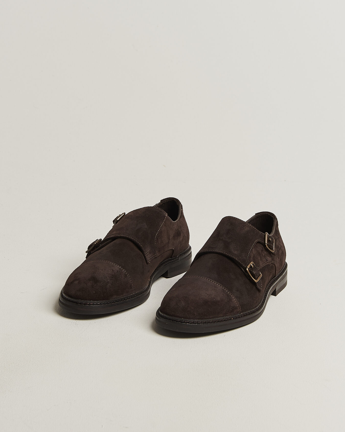 Uomini | Scarpe con cinturino alla caviglia | Gant | Bidford Suede Double Monkstrap Dark Brown