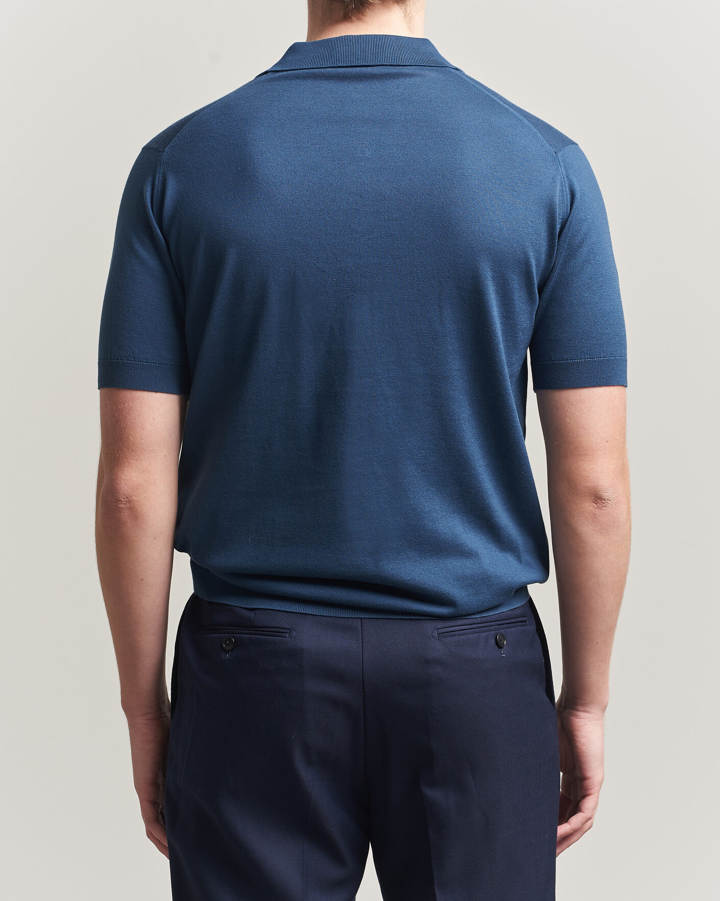 Uomini | Polo | John Smedley | Adrian Slim Fit Sea Island Cotton Polo Delft Blue