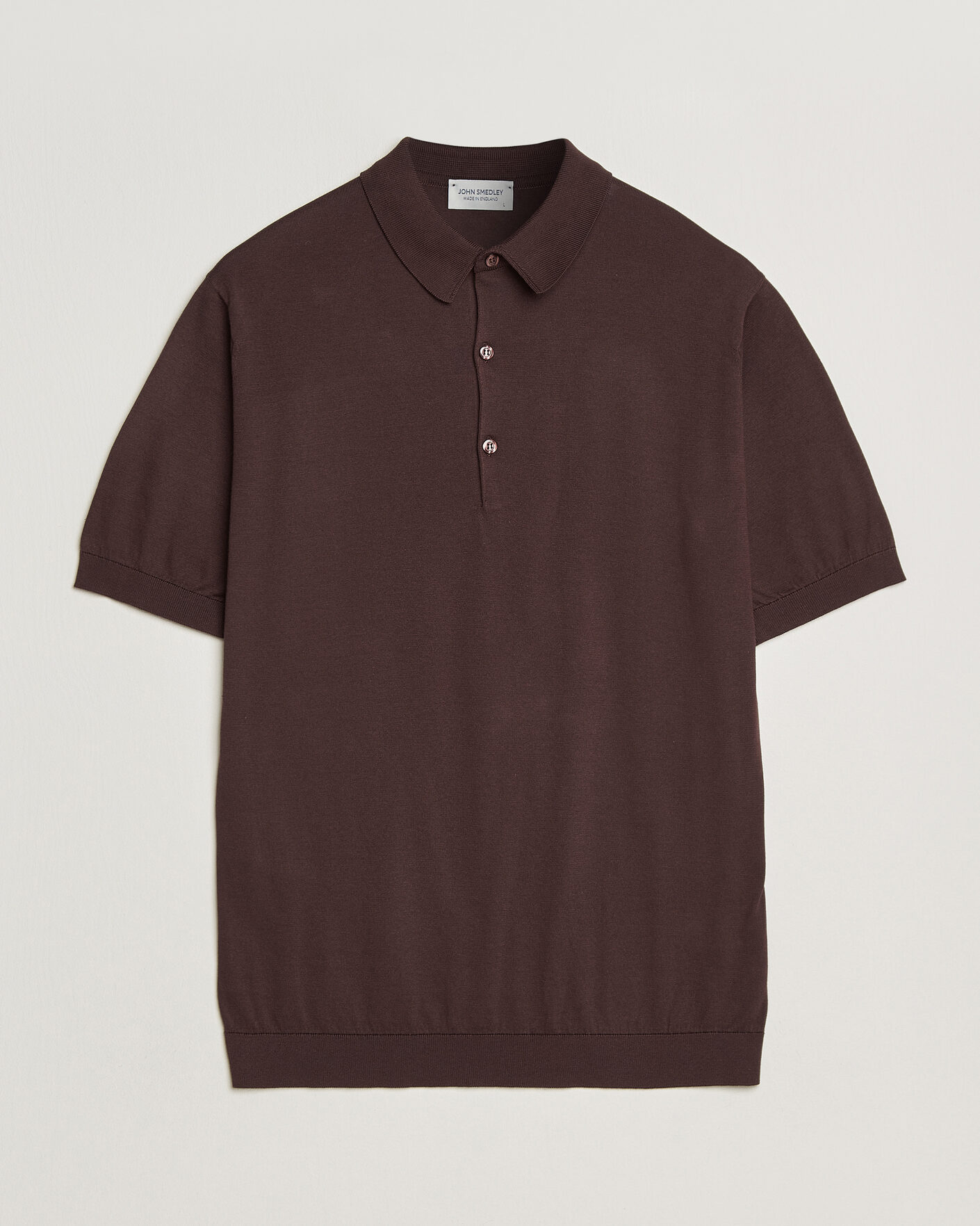 Uomini | Polo | John Smedley | Adrian Slim Fit Sea Island Cotton Polo Raisin Brown