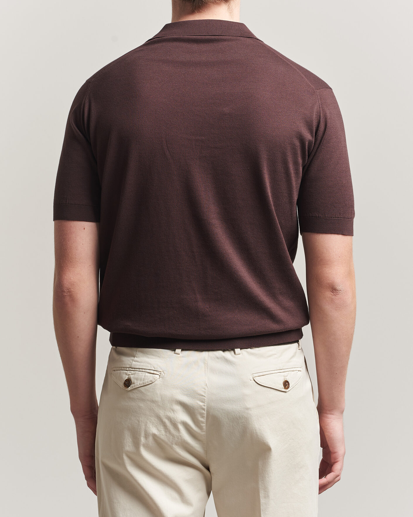 Uomini | Polo | John Smedley | Adrian Slim Fit Sea Island Cotton Polo Raisin Brown