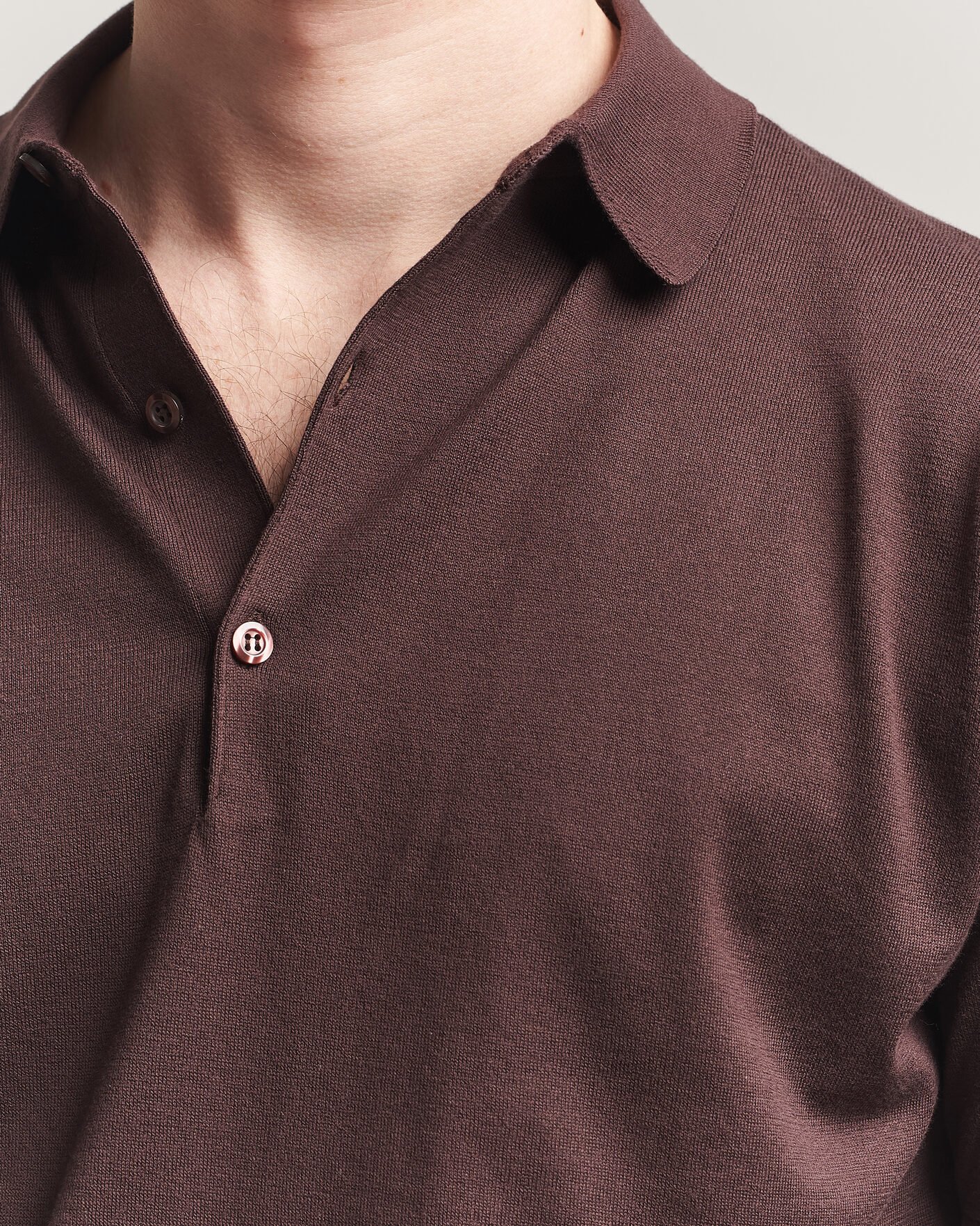 Uomini | Polo | John Smedley | Adrian Slim Fit Sea Island Cotton Polo Raisin Brown