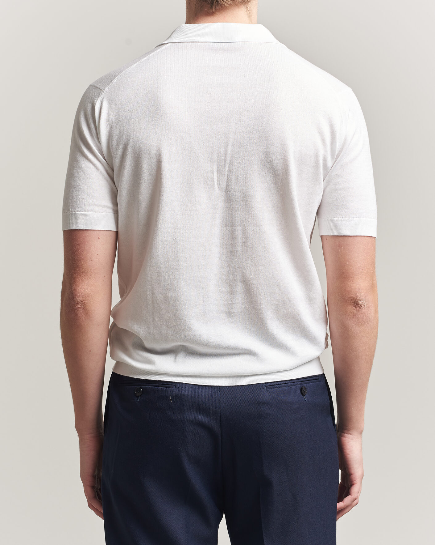 Uomini | Polo | John Smedley | Adrian Slim Fit Sea Island Cotton Polo White