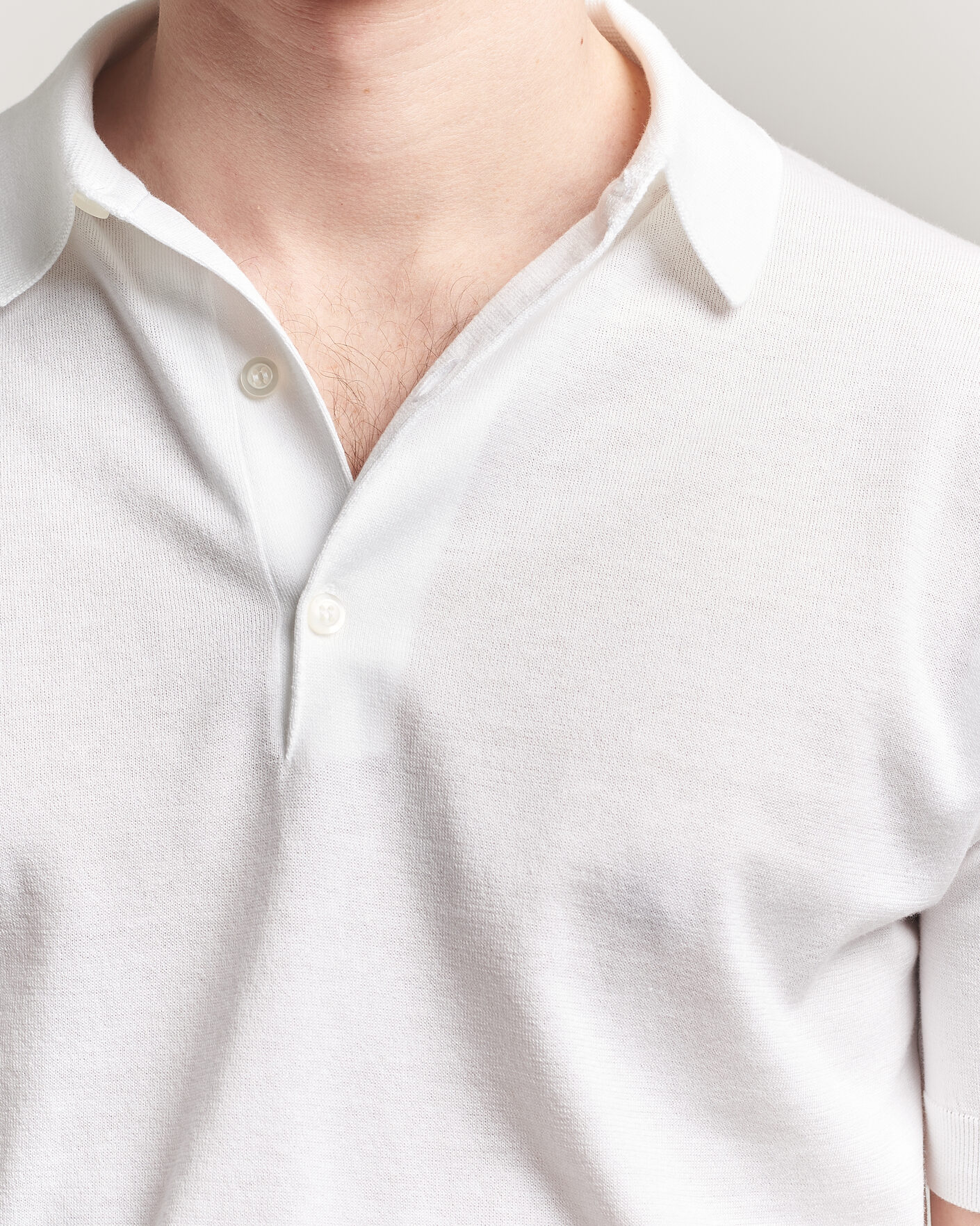 Uomini | Polo | John Smedley | Adrian Slim Fit Sea Island Cotton Polo White