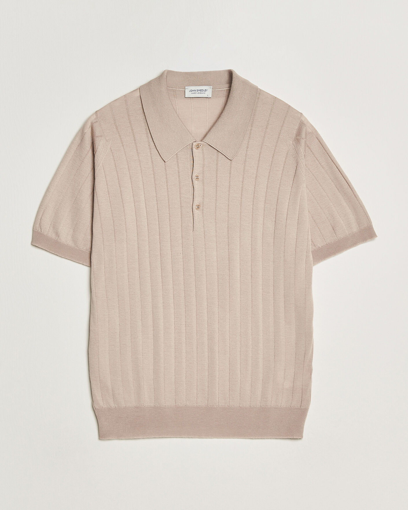 Uomini | Polo | John Smedley | Williams Merino/Cotton Knitted Polo Oat
