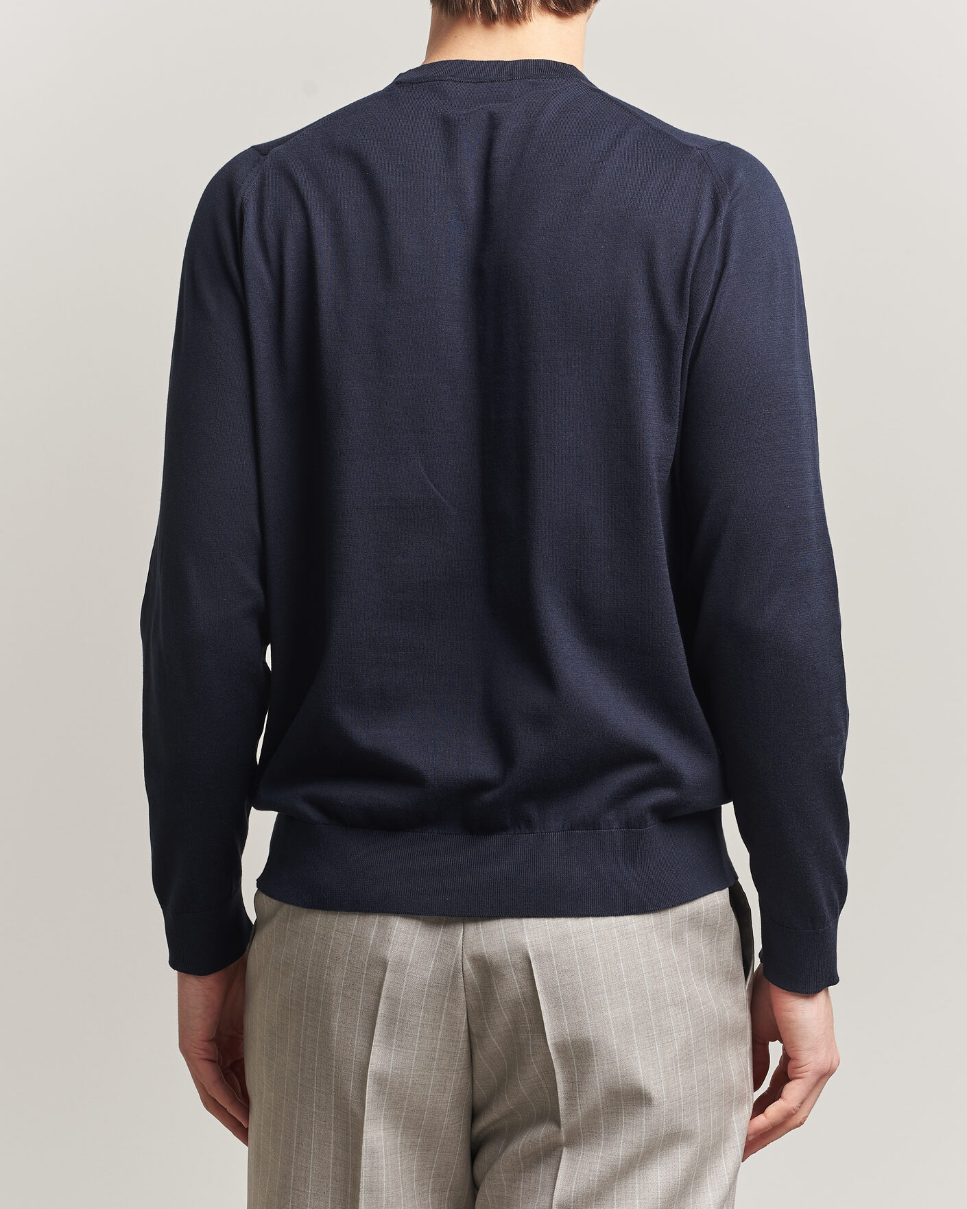Uomini | Maglieria | John Smedley | Rowland Sea Island Crew Neck Pullover Navy