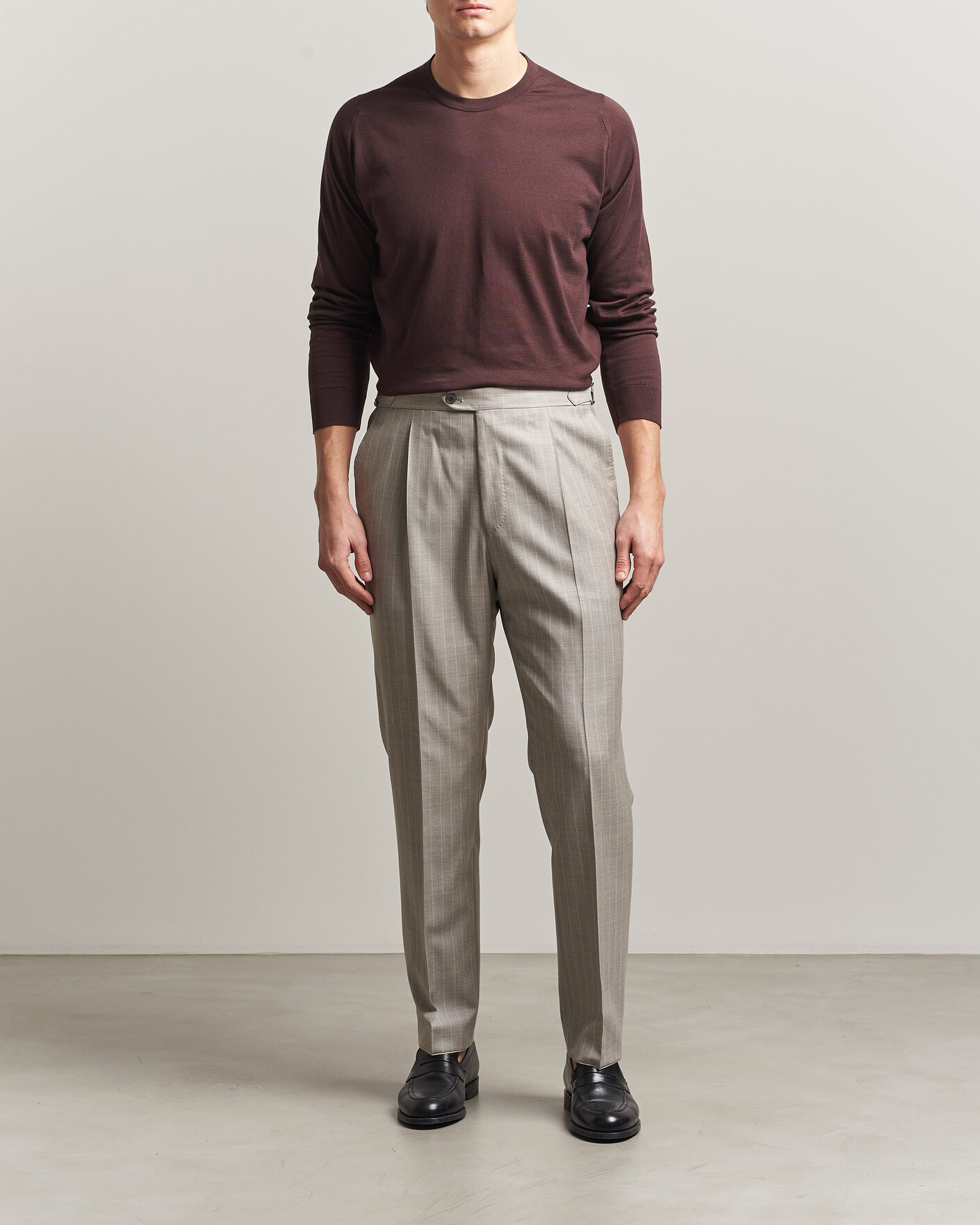 Uomini | Maglieria | John Smedley | Rowland Sea Island Crew Neck Pullover Raisin Brown