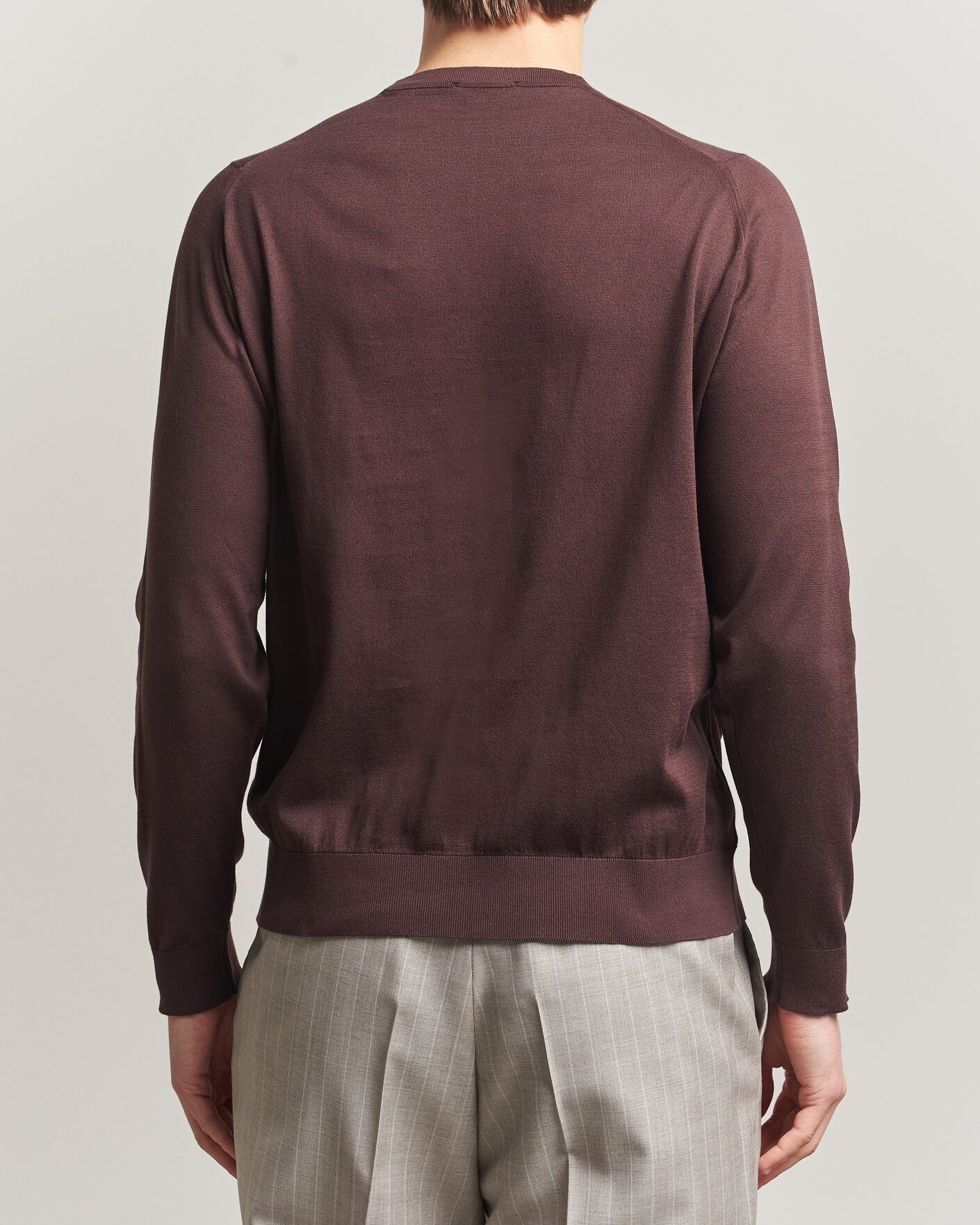 Uomini | Maglieria | John Smedley | Rowland Sea Island Crew Neck Pullover Raisin Brown