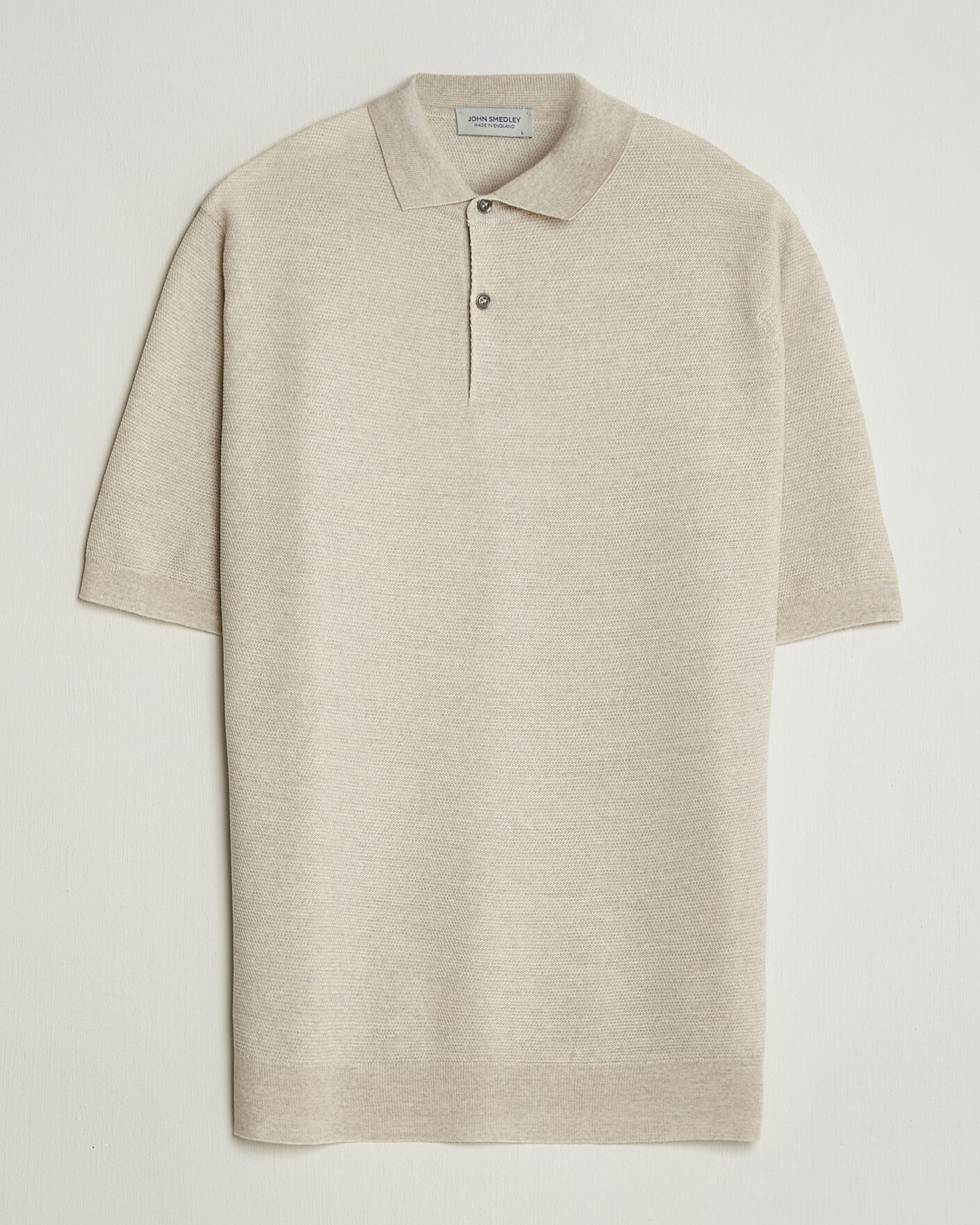 Uomini | Polo | John Smedley | 14 Singular Knitted Textured Polo Grey Fleece
