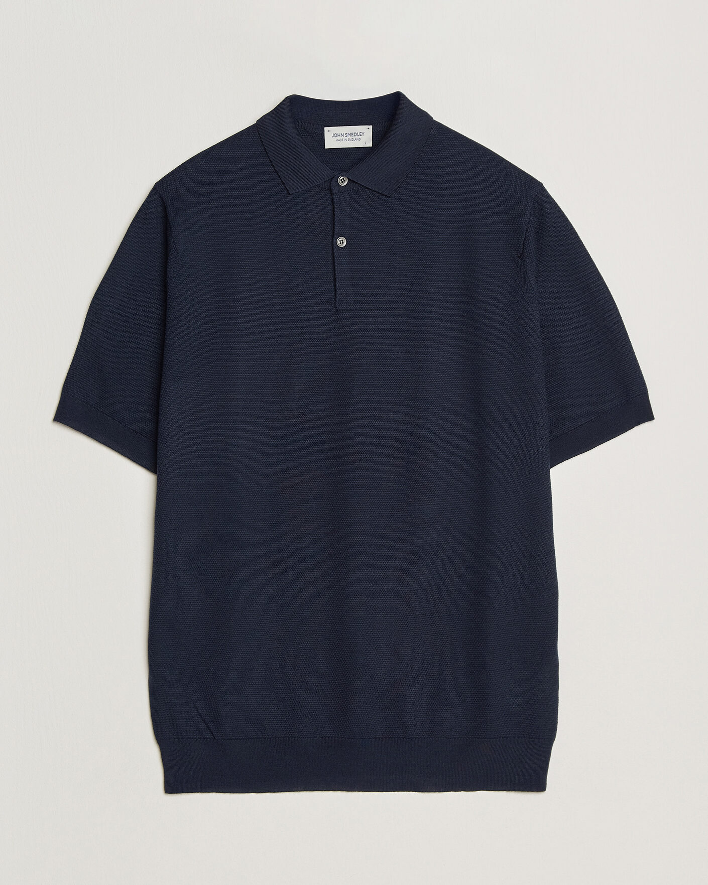 Uomini | Polo | John Smedley | 14 Singular Knitted Textured Polo Midnight