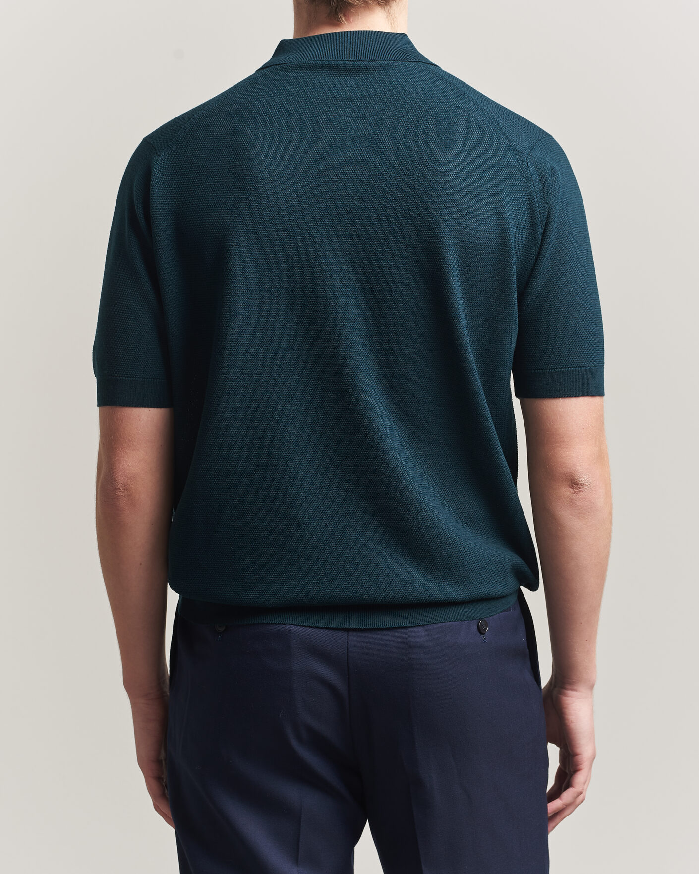 Uomini | Polo | John Smedley | 14 Singular Knitted Textured Polo Richardson Green