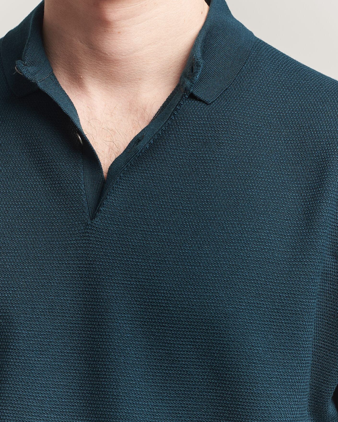 Uomini | Polo | John Smedley | 14 Singular Knitted Textured Polo Richardson Green