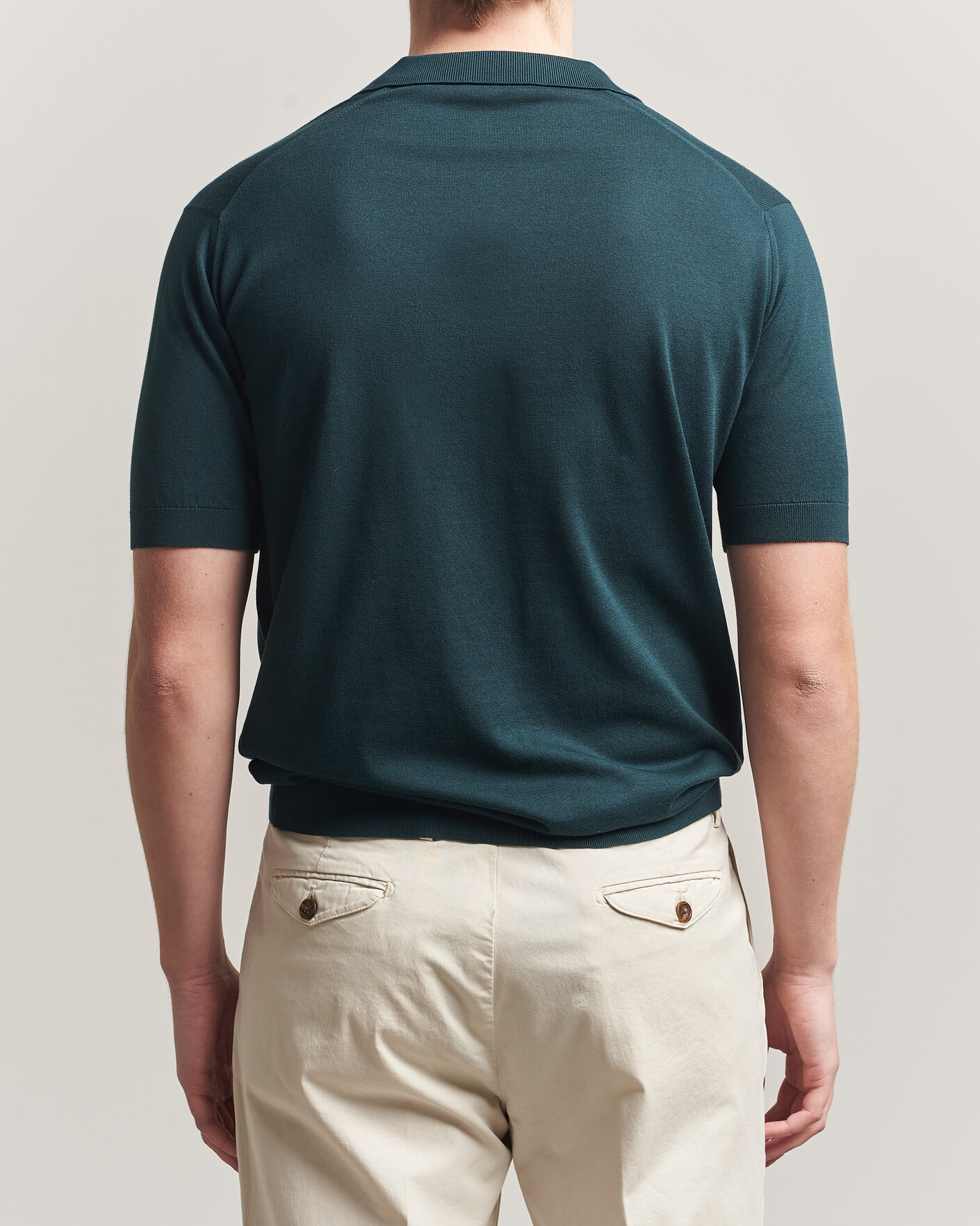 Uomini | Polo | John Smedley | Noah Open Collar Sea Island Polo Rainforest
