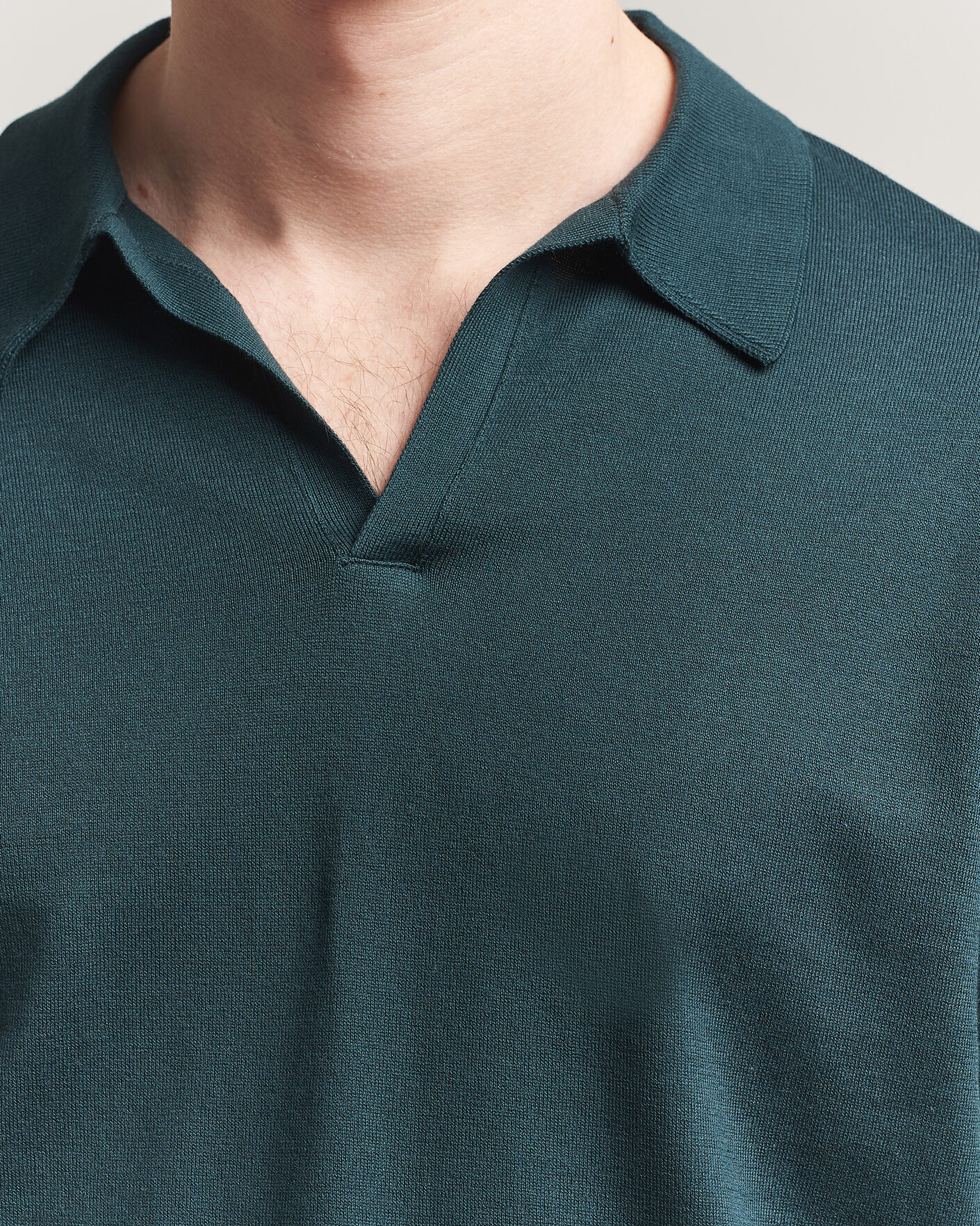 Uomini | Polo | John Smedley | Noah Open Collar Sea Island Polo Rainforest