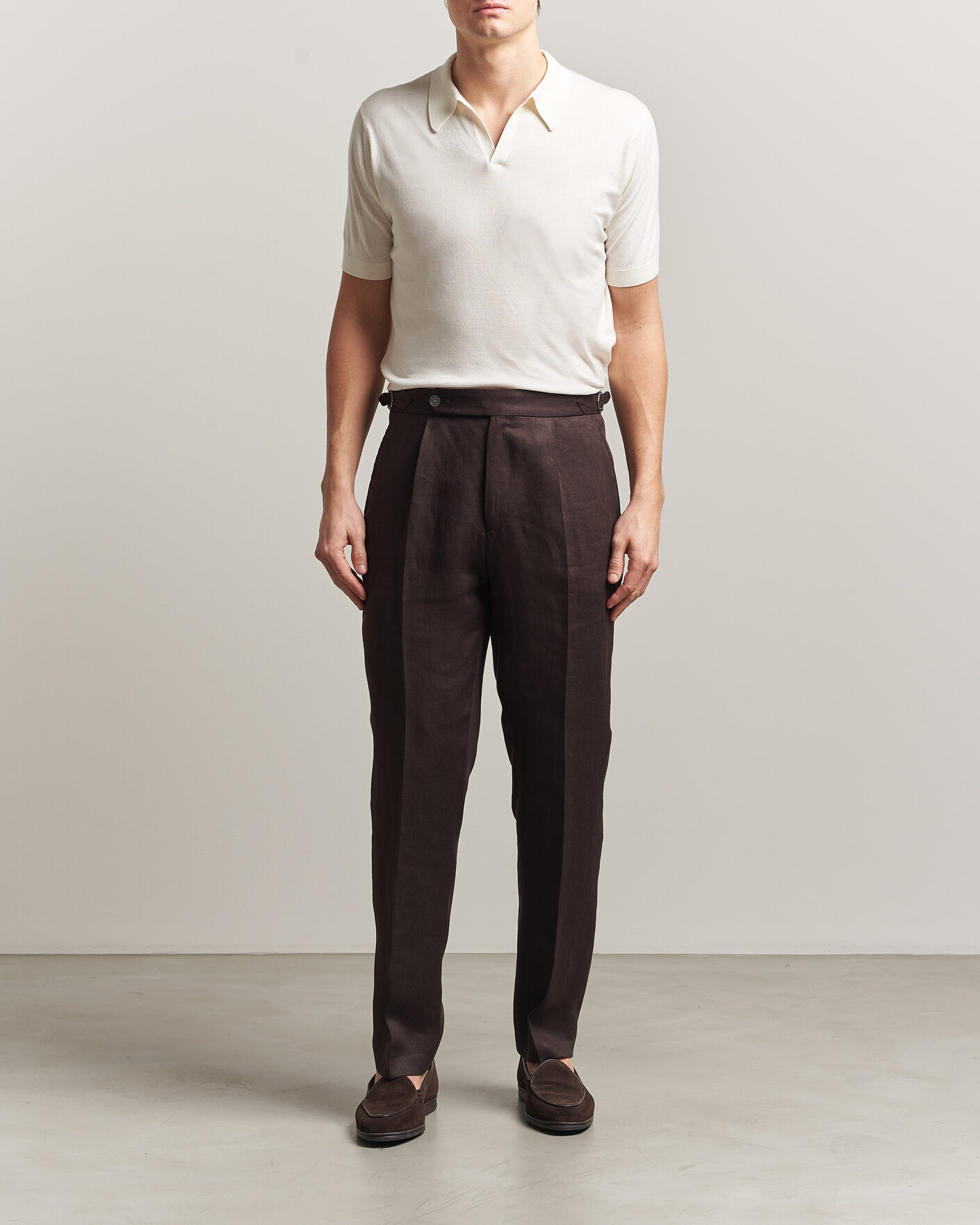 Uomini | Polo | John Smedley | Noah Open Collar Sea Island Polo Starch