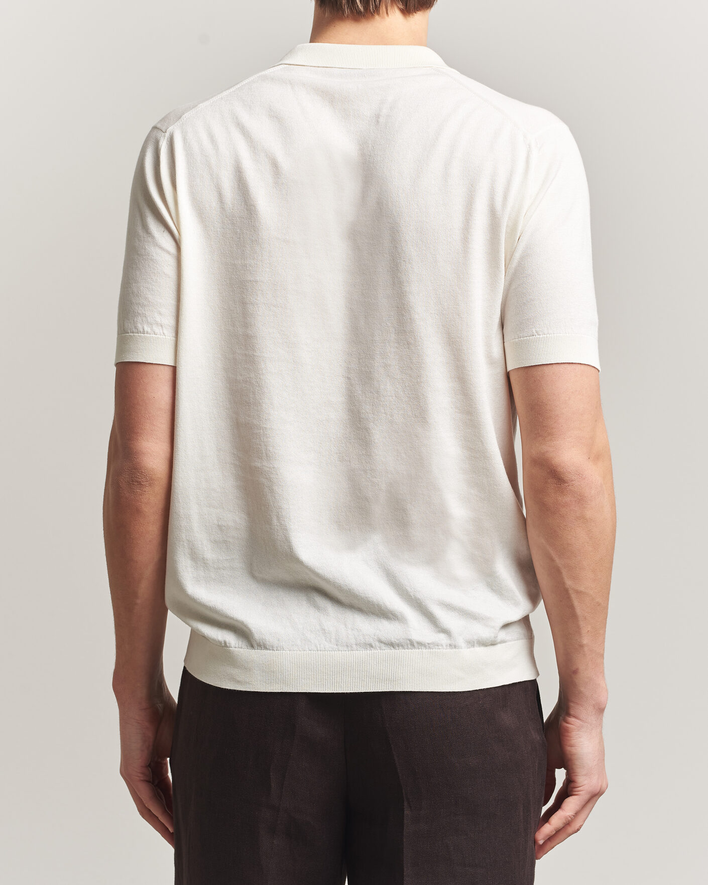 Uomini | Polo | John Smedley | Noah Open Collar Sea Island Polo Starch