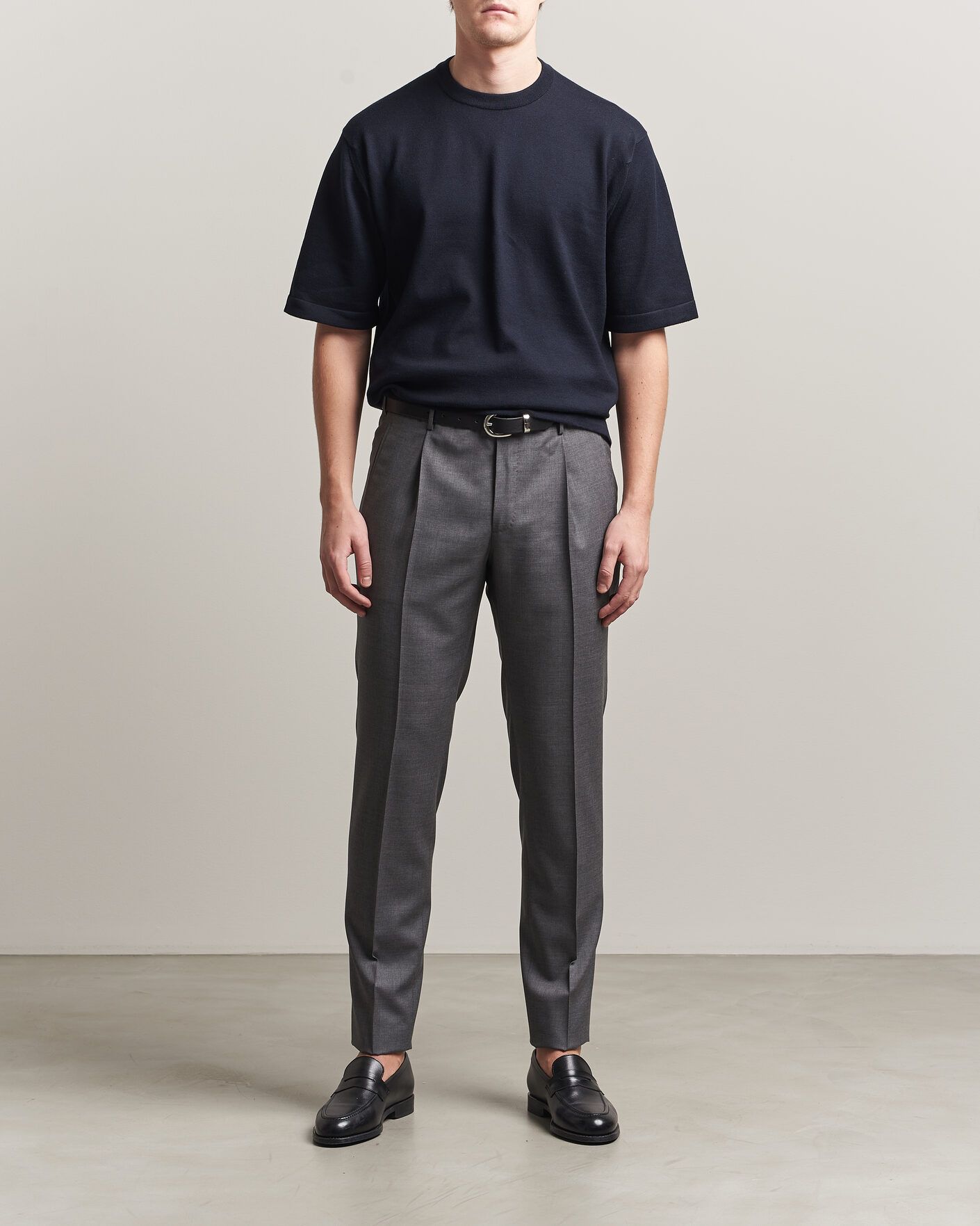 Uomini | T-shirt | John Smedley | Tindall Sea Island Cotton T-Shirt Navy