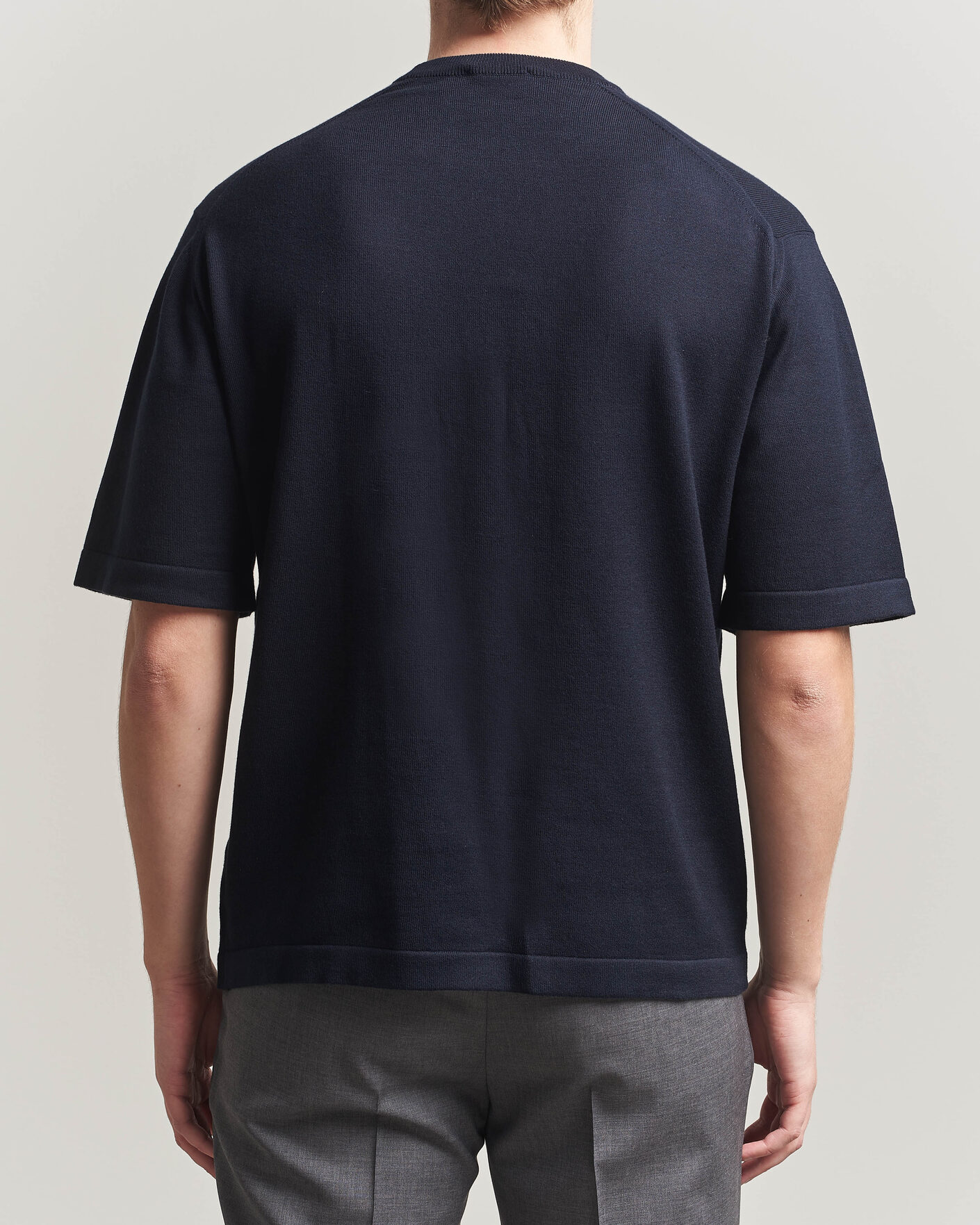 Uomini | T-shirt | John Smedley | Tindall Sea Island Cotton T-Shirt Navy