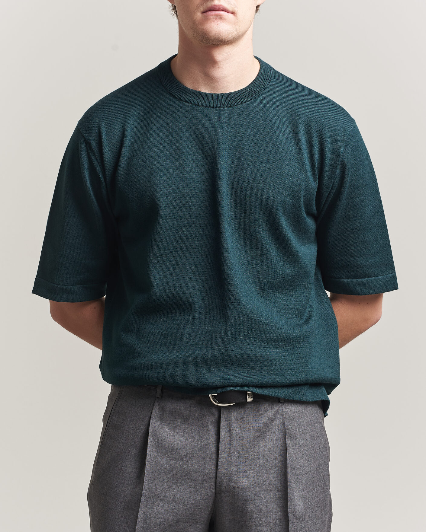 Uomini | T-shirt | John Smedley | Tindall Sea Island Cotton T-Shirt Rainforest