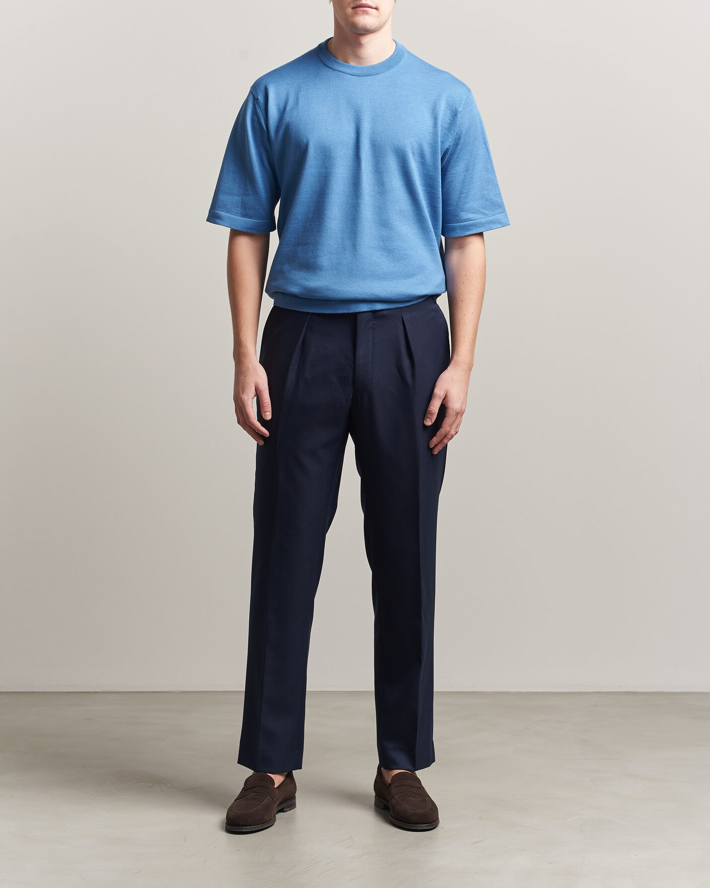 Uomini | T-shirt | John Smedley | Tindall Sea Island Cotton T-Shirt Skye Blue