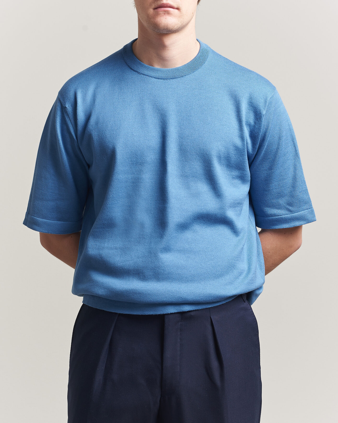 Uomini | T-shirt | John Smedley | Tindall Sea Island Cotton T-Shirt Skye Blue
