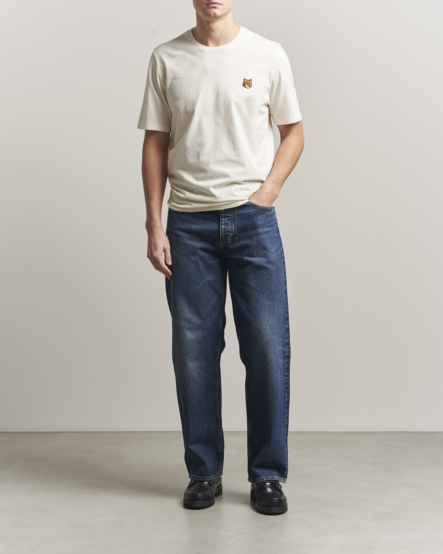 Uomini | T-shirt | Maison Kitsuné | Fox Head T-Shirt Noble Beige