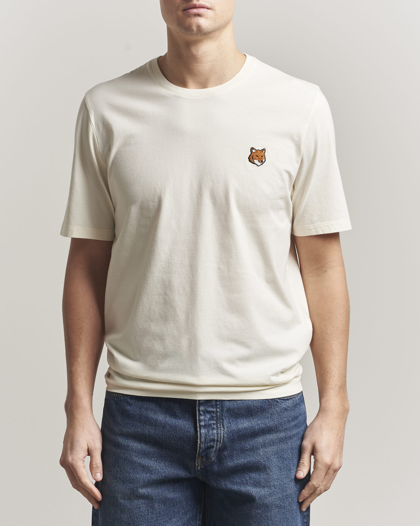 Uomini | T-shirt | Maison Kitsuné | Fox Head T-Shirt Noble Beige