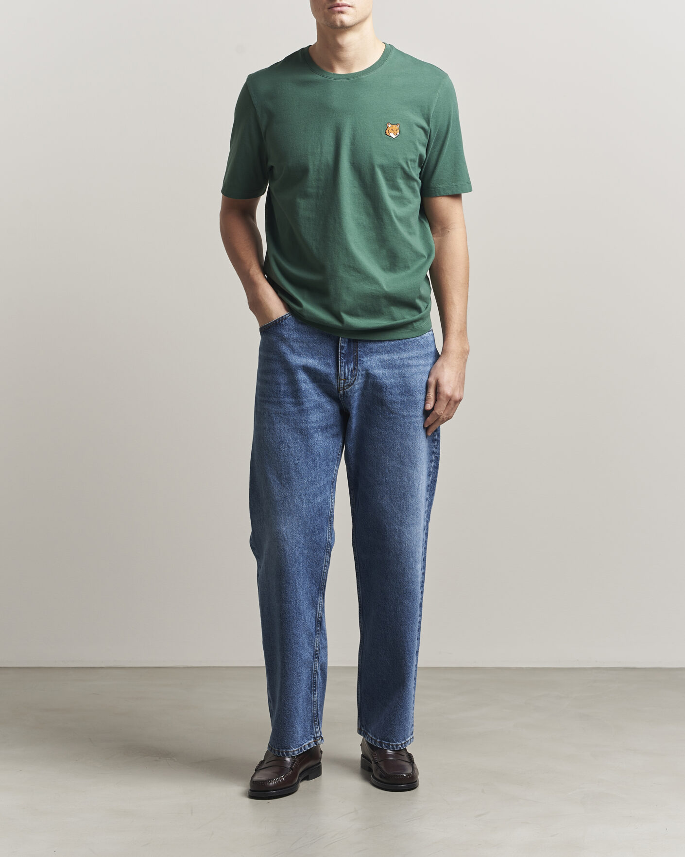 Uomini | T-shirt | Maison Kitsuné | Fox Head T-Shirt Bottle Green
